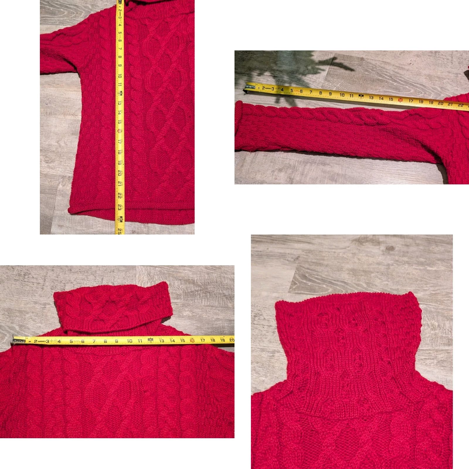 Vintage VINTAGE Inis Crafts 100% Merino Wool Turtleneck Sweater Women Red Cable Knit XS/S? Size S / US 4 / IT 40 - 8 Thumbnail