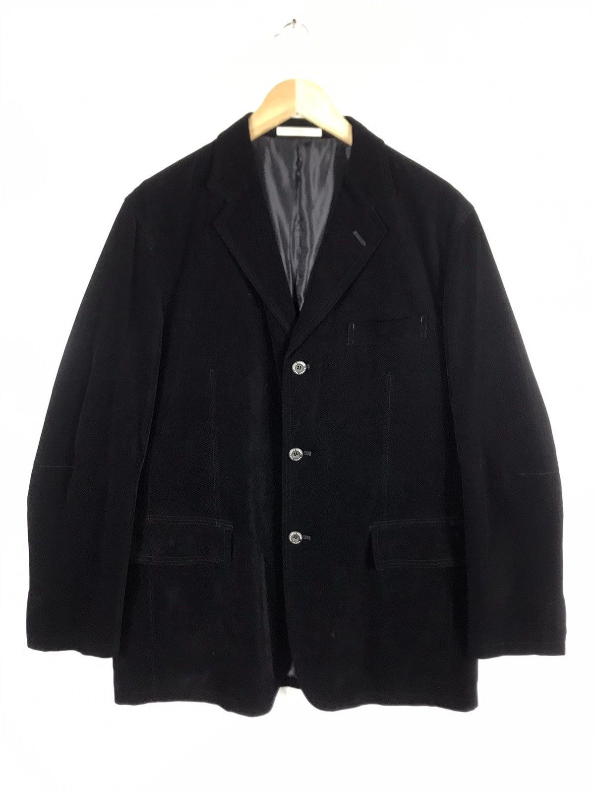 Japanese Brand × Kansai Yamamoto × Vintage ⚡️Vintage Kansai Yamamoto Homme Velvet Button Coat Jacket Size US L / EU 52-54 / 3 - 1 Thumbnail