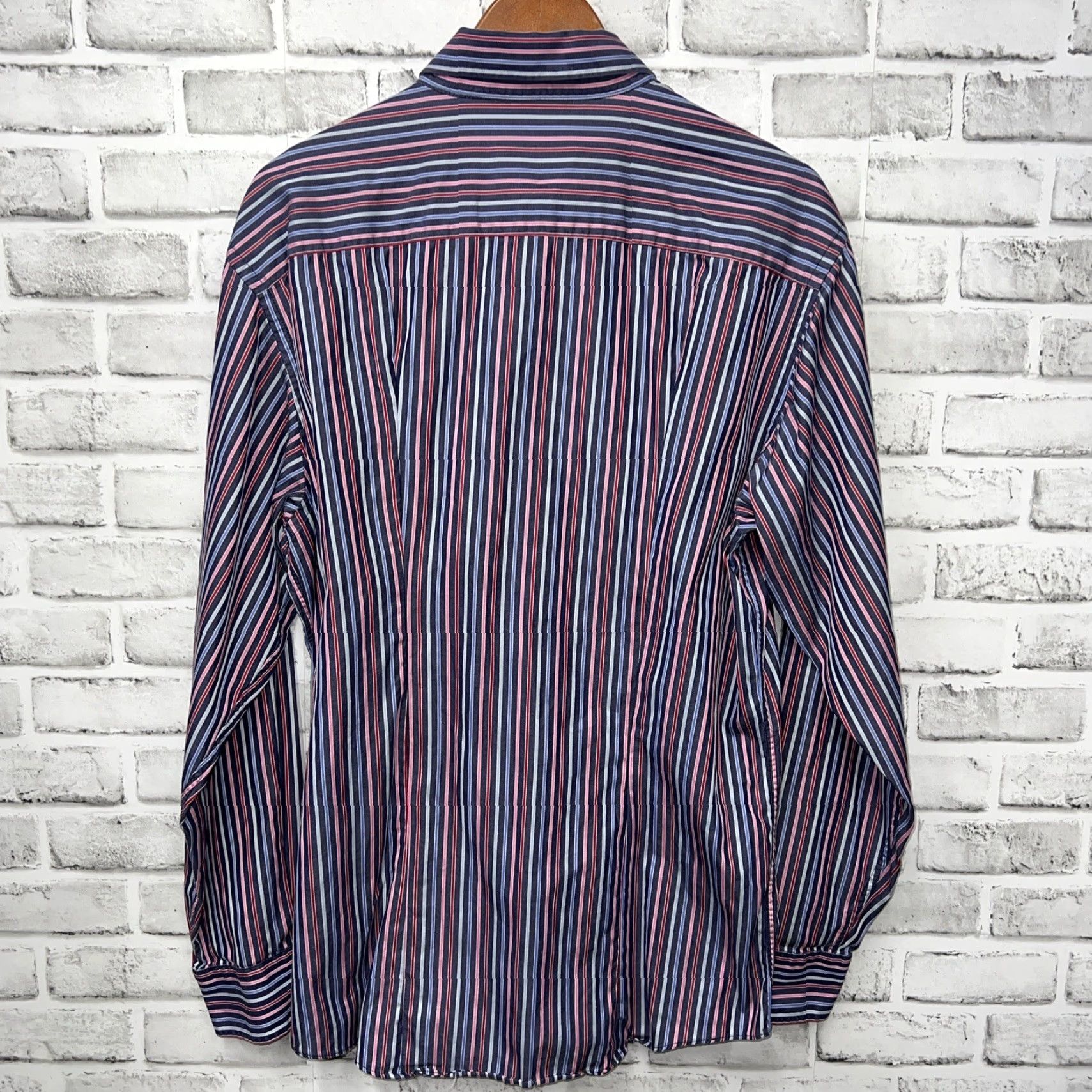 BUGATCHI Bugatchi Uomo Shirt Multicolor Striped Button Up Mens XL Size US XL / EU 56 / 4 - 4 Thumbnail