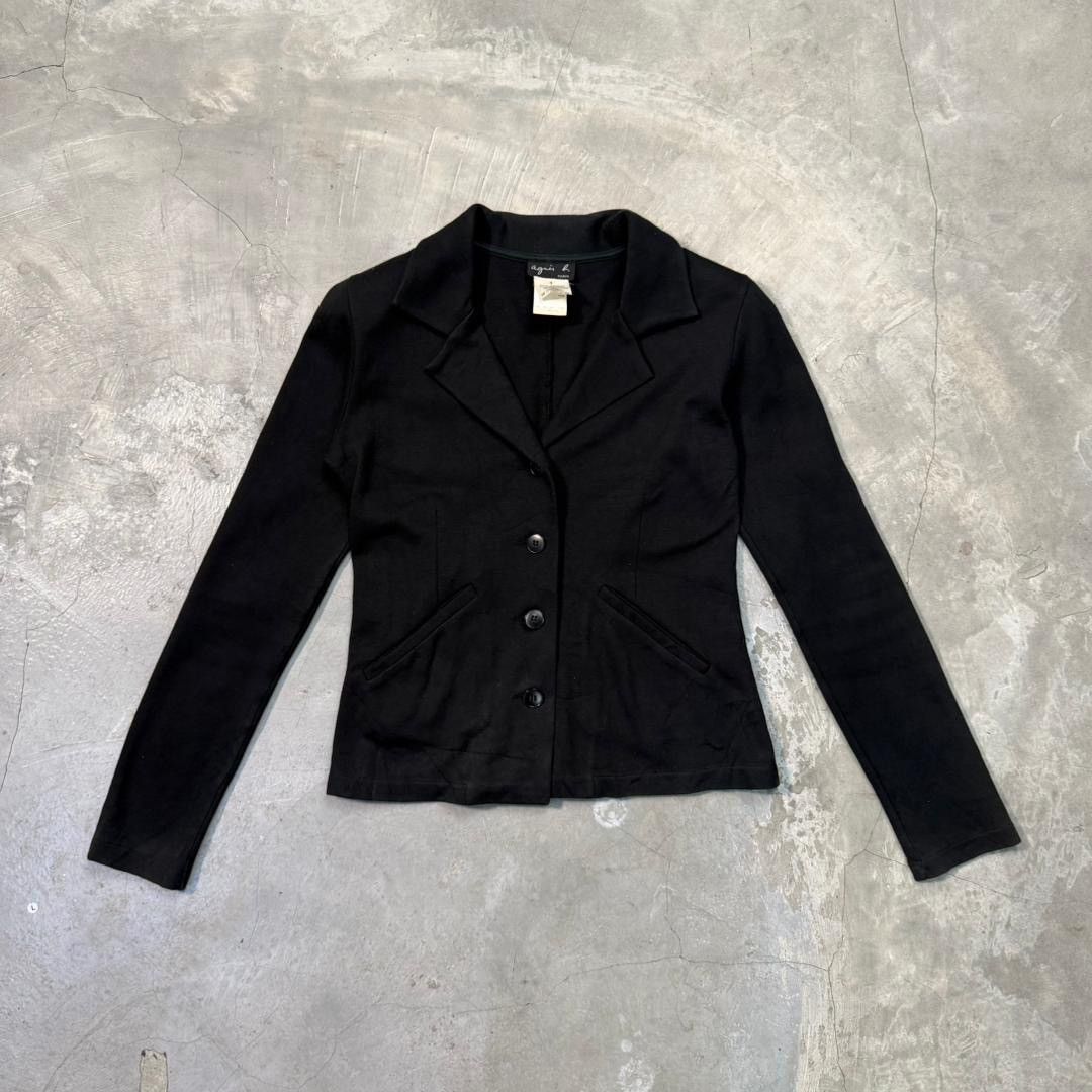 agnes b. Vintage Agnès B. Minimalist Black Tailored Blazer Jacket Size XS / US 0-2 / IT 36-38 - 1 Thumbnail