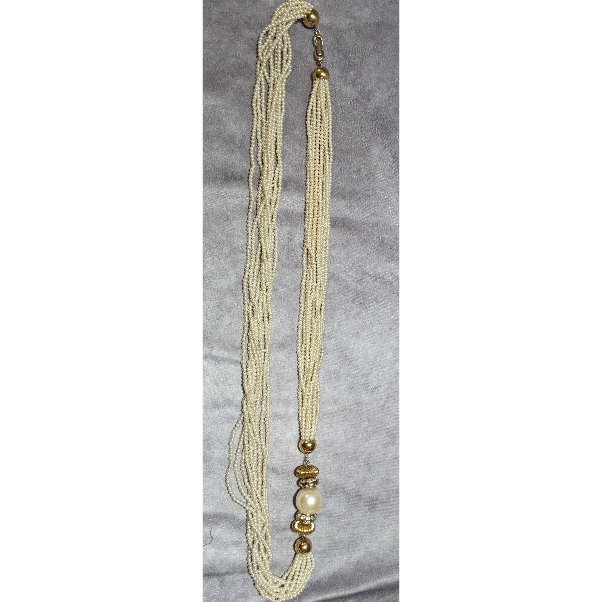 Other Vintage Glam Gold Pearl Multistrand Statement Necklace Size ONE SIZE - 9 Thumbnail