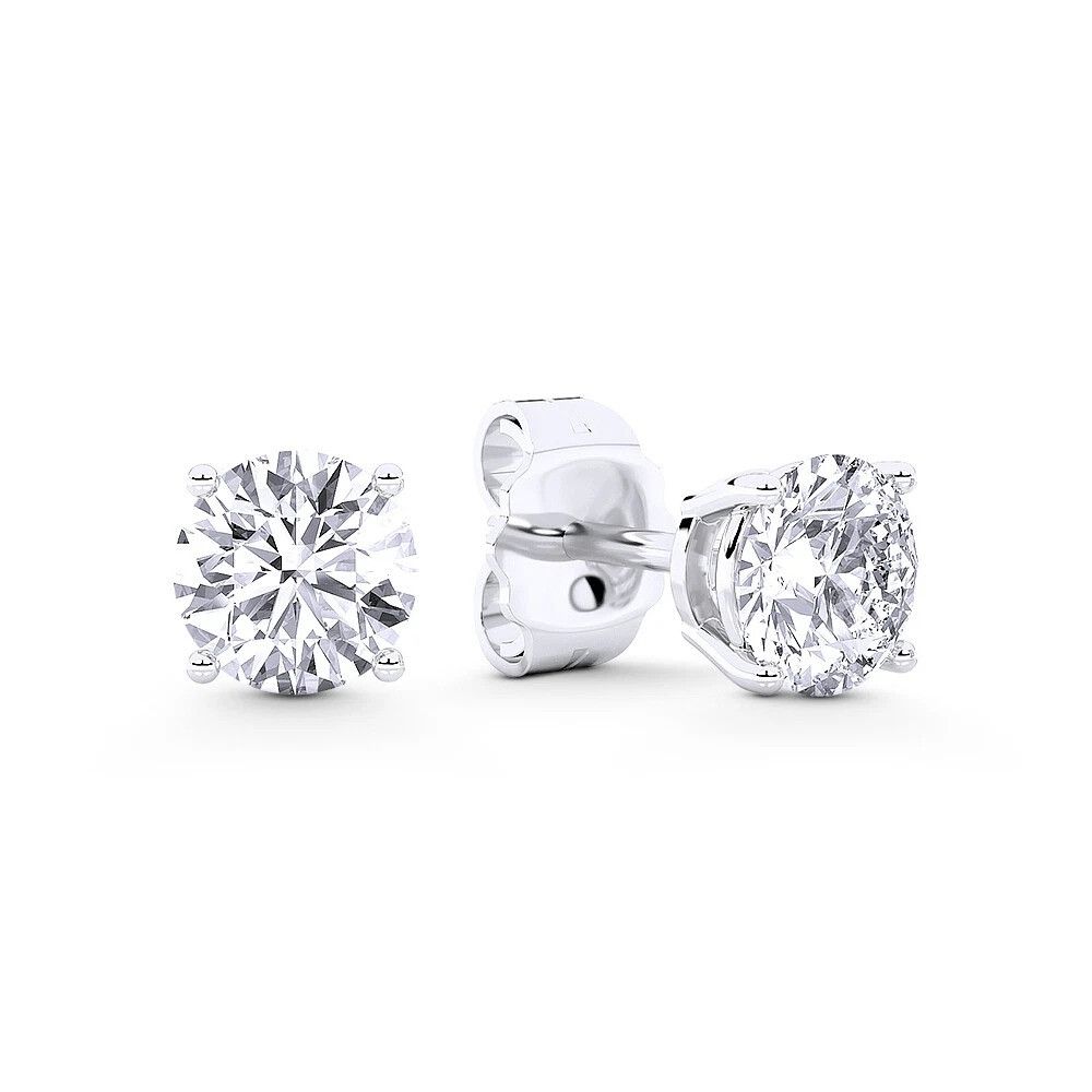 Other 1.00ct Lab Grown Diamond Round Earrings in 14k White Gold Size ONE SIZE - 1 Thumbnail
