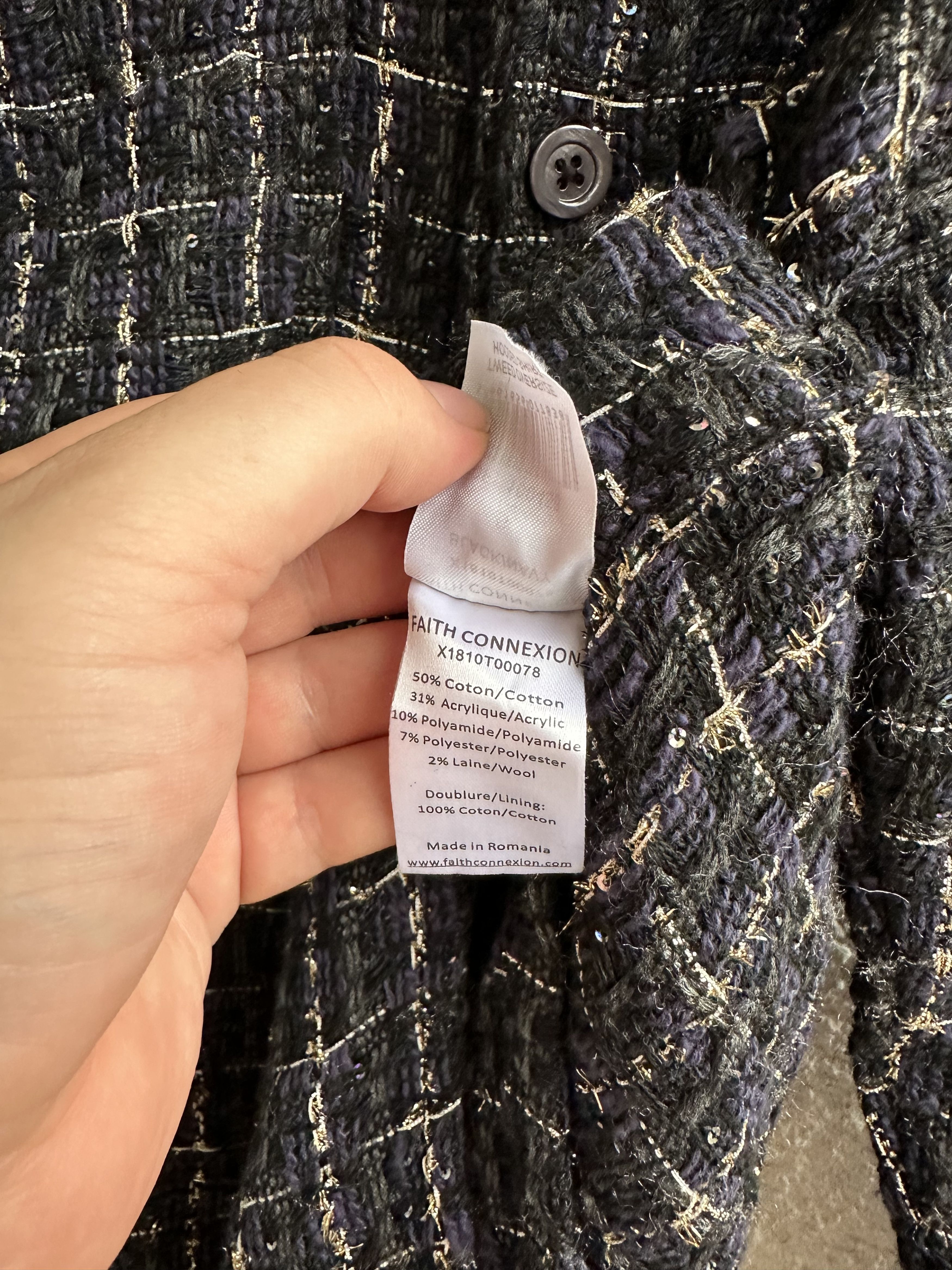 Faith Connexion tweed oversized hooded shirt Size US S / EU 44-46 / 1 - 9 Thumbnail
