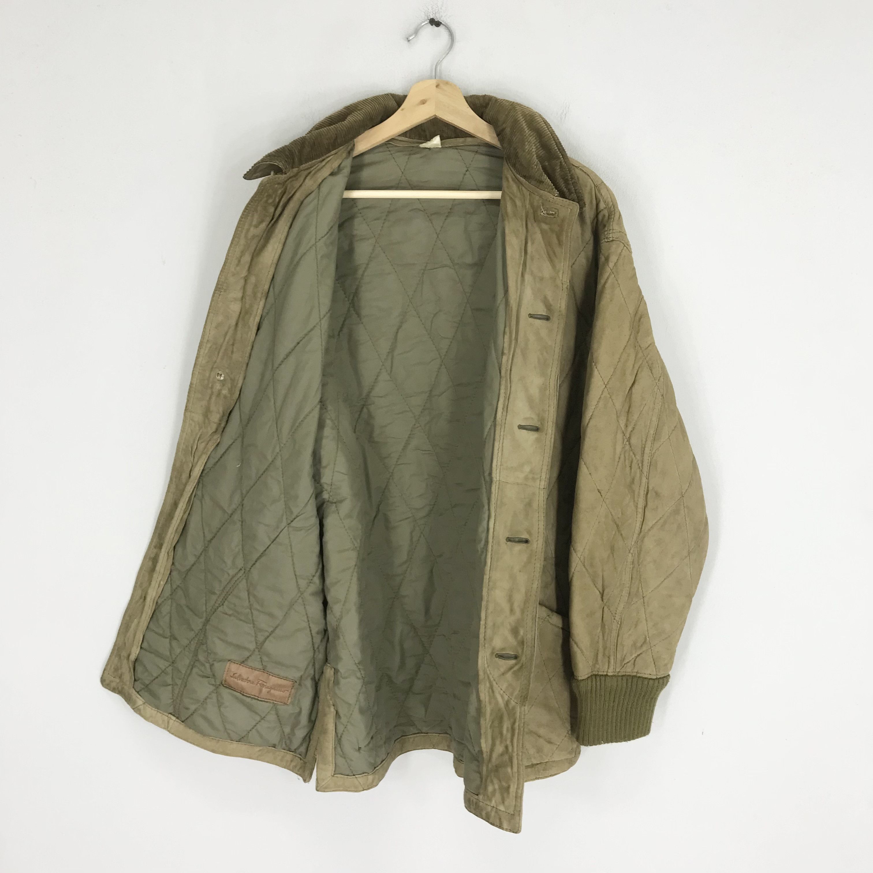 Salvatore Ferragamo × Vintage Vintage Salvatore Ferragamo Italy Quilted Leather Jacket Size US L / EU 52-54 / 3 - 3 Thumbnail