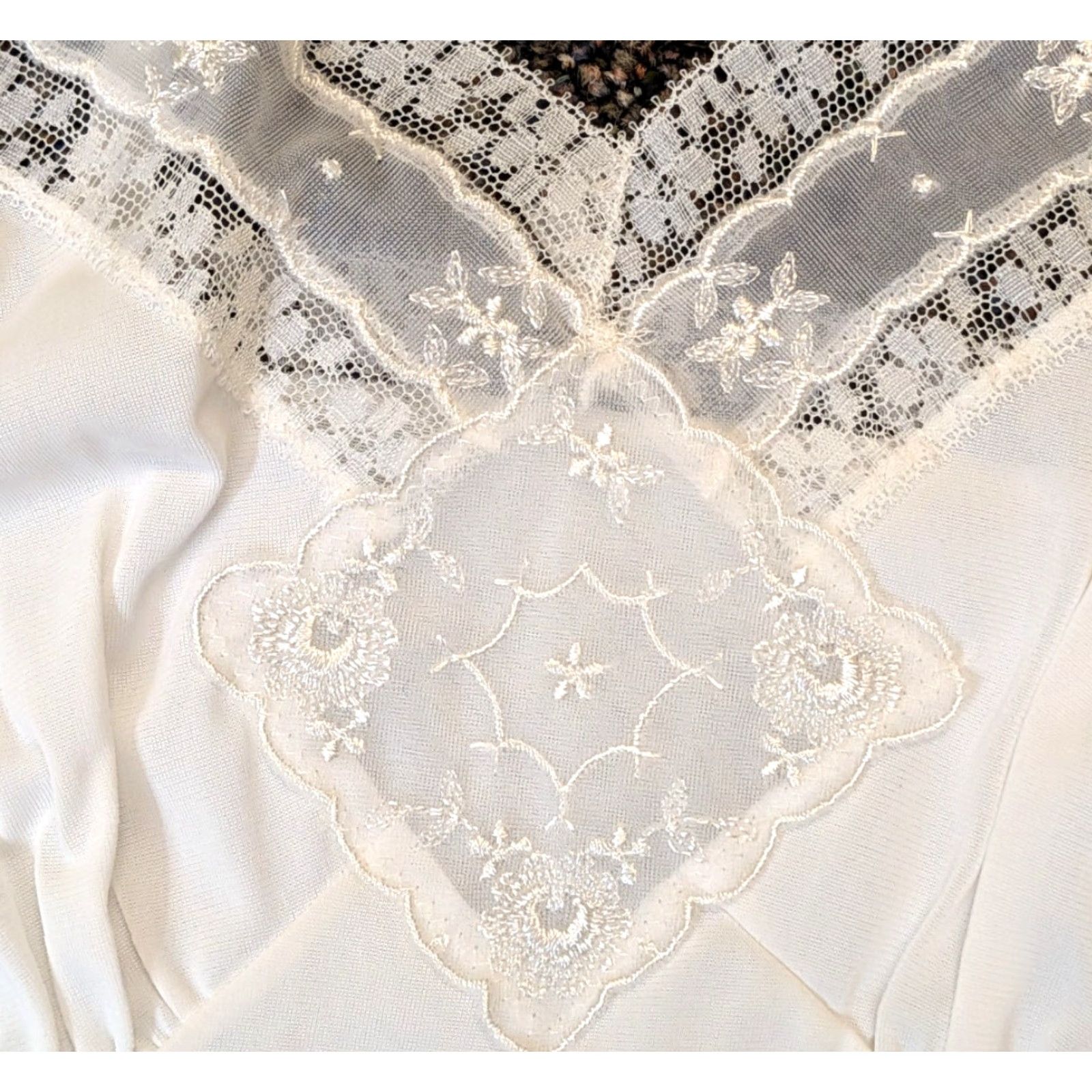 Vintage VINTAGE Lorraine Lingerie Short 34 White Lace Slip Dress Size 24" / US 00 / IT 34 - 5 Thumbnail