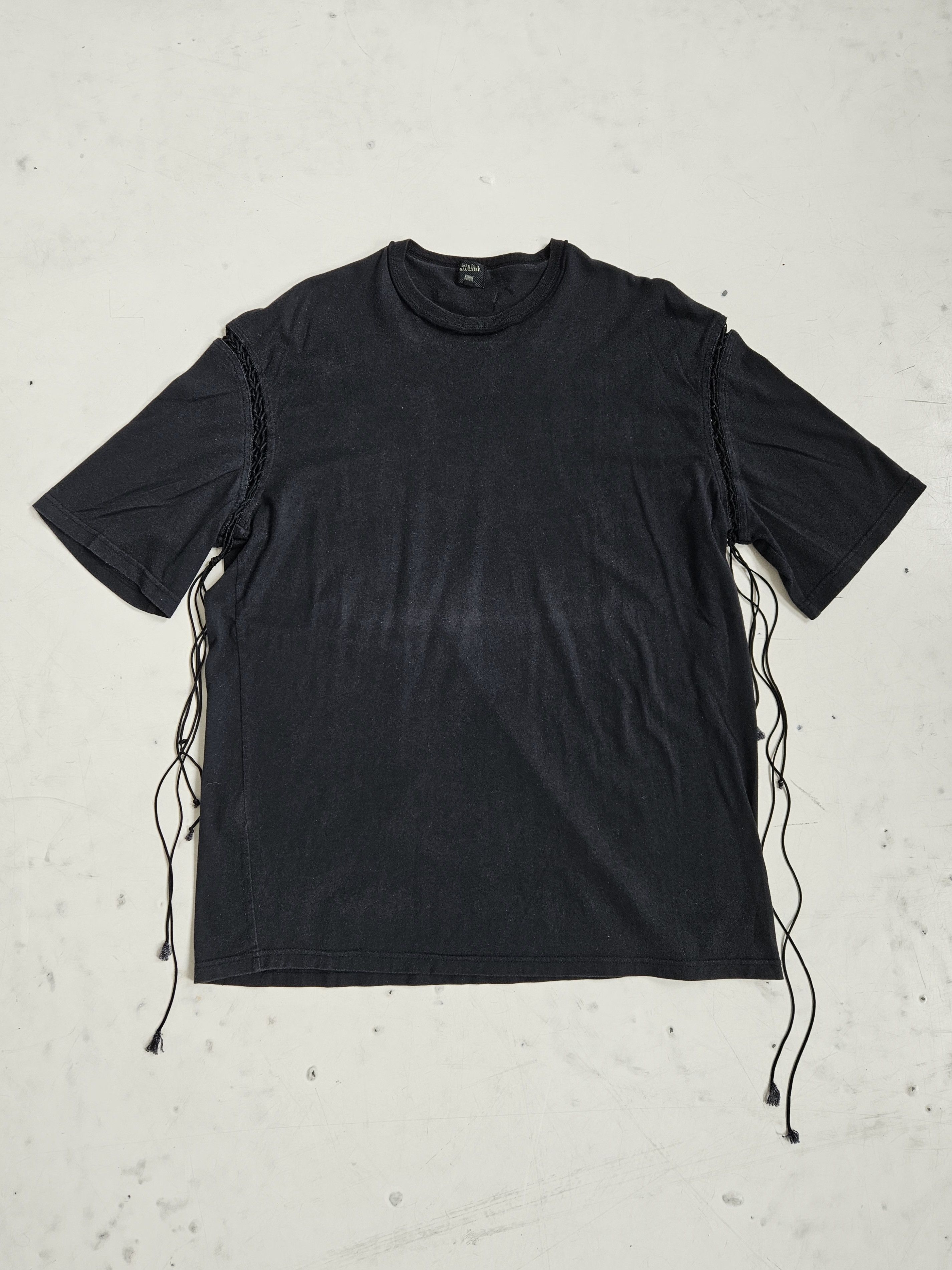 Vintage Jean Paul Gaultier homme shoulder fringe t shirt | Grailed