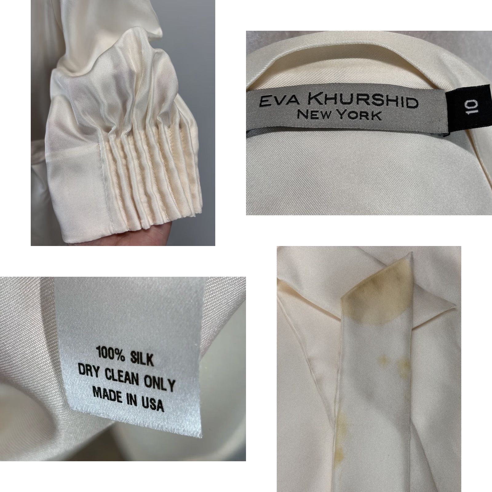 Vintage VINTAGE Eva Khurshid Silk Shift Dress Women’s Size 10 Ivory Short Sleeve Pockets Party Summer Size L / US 10 / IT 46 - 8 Thumbnail