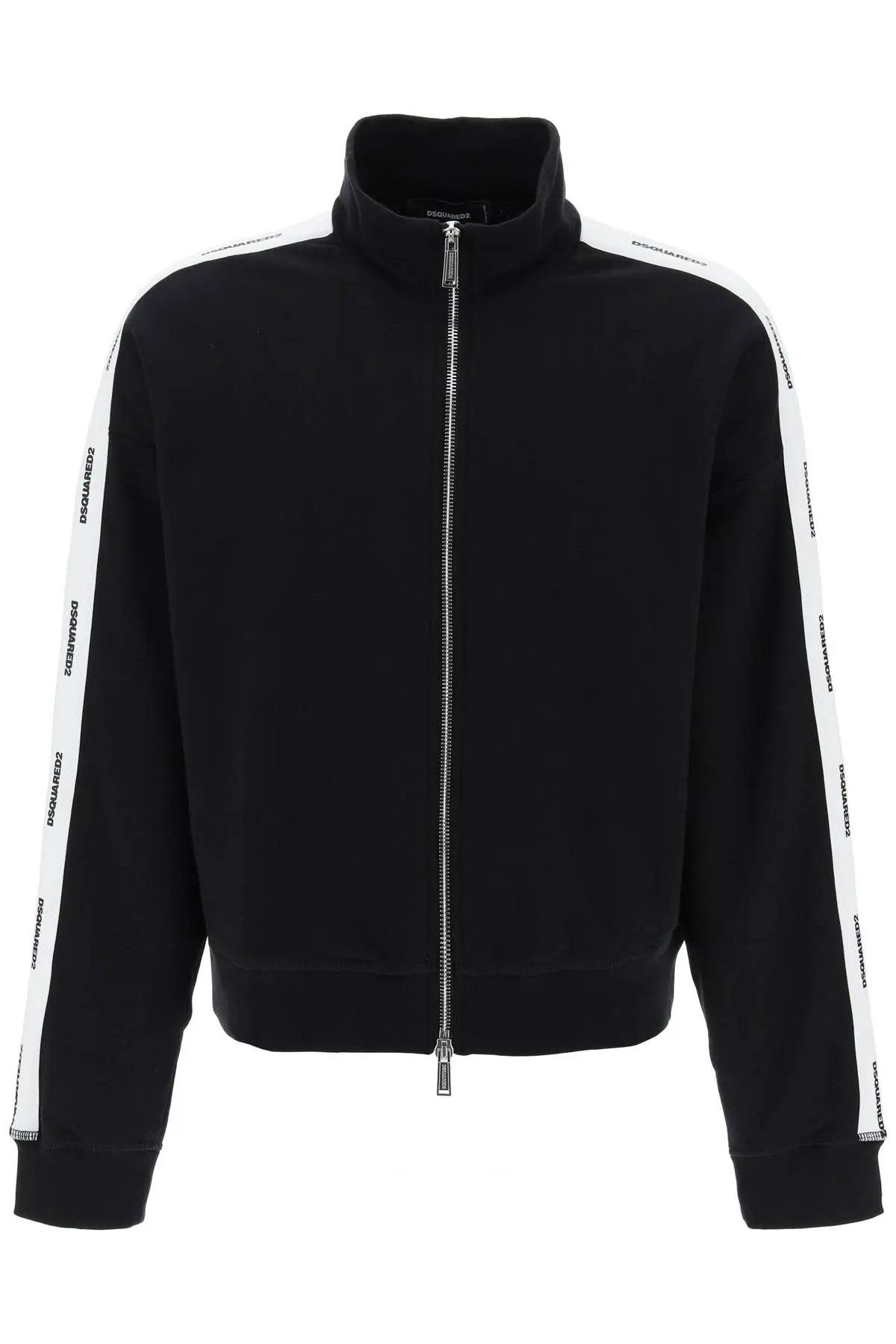 image of Dsquared2 O1S22I1N0224 Zip-Up Sweatshirt In Black, Men's (Size XL)