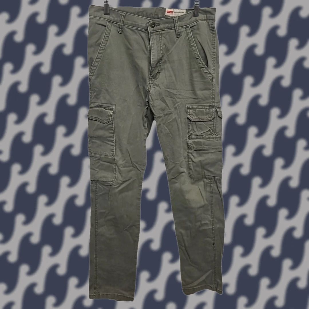 Wrangler Wrangler Cargo Pants Men Olive Green Slim Tapered Army Military Flat Front 30in Inseam 29in Pocket Cotton Twill Reserved Regular Size Type Pants Size US 30 / EU 46 - 1 Thumbnail