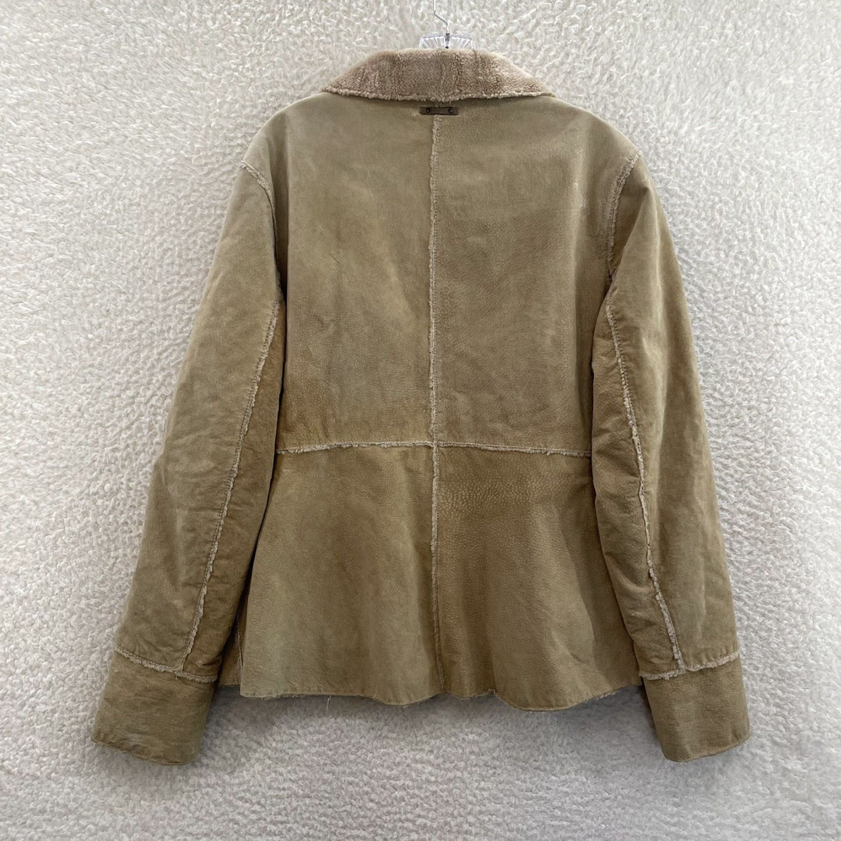 Guess GUESS Suede Leather Coat 90s Y2K Vintage Large L Tan Beige Faux Fur Afghan Penny Lane Mens Size L / US 10 / IT 46 - 3 Thumbnail