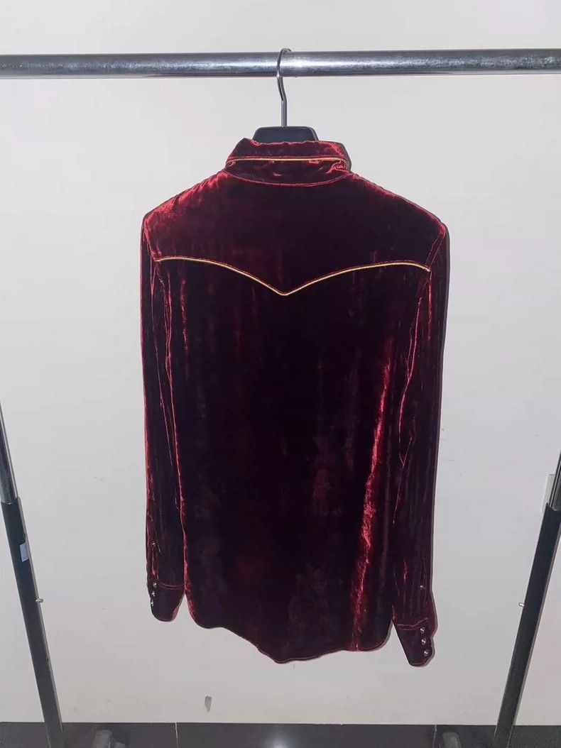 Saint Laurent Paris Saint Laurent Paris 16 FW Court Shirt with Red Velvet and G Size US XS / EU 42 / 0 - 2 Thumbnail