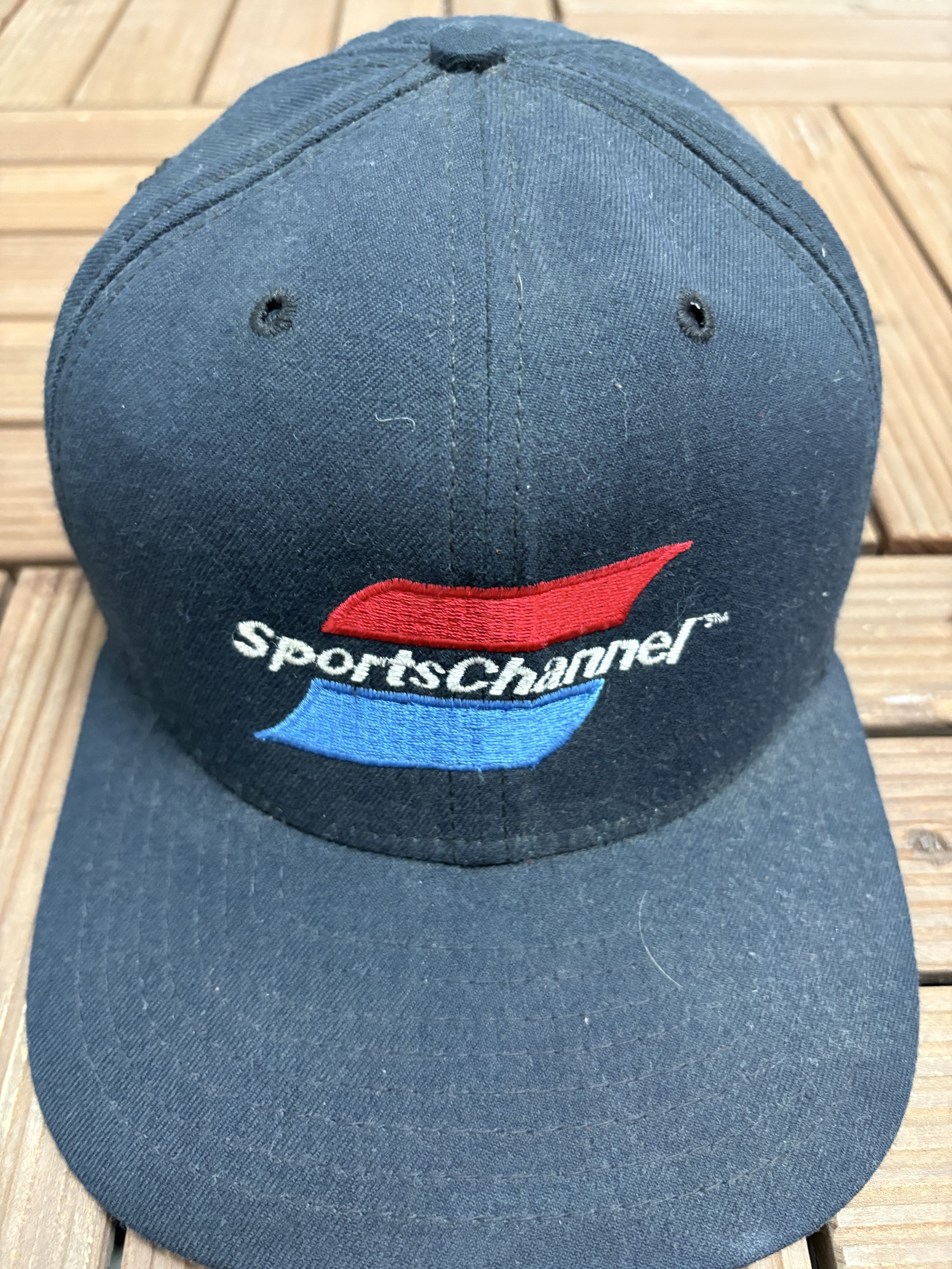 New Era Sports Channel Embroidered Vintage Blue Snap Back Hat Size ONE SIZE - 3 Thumbnail