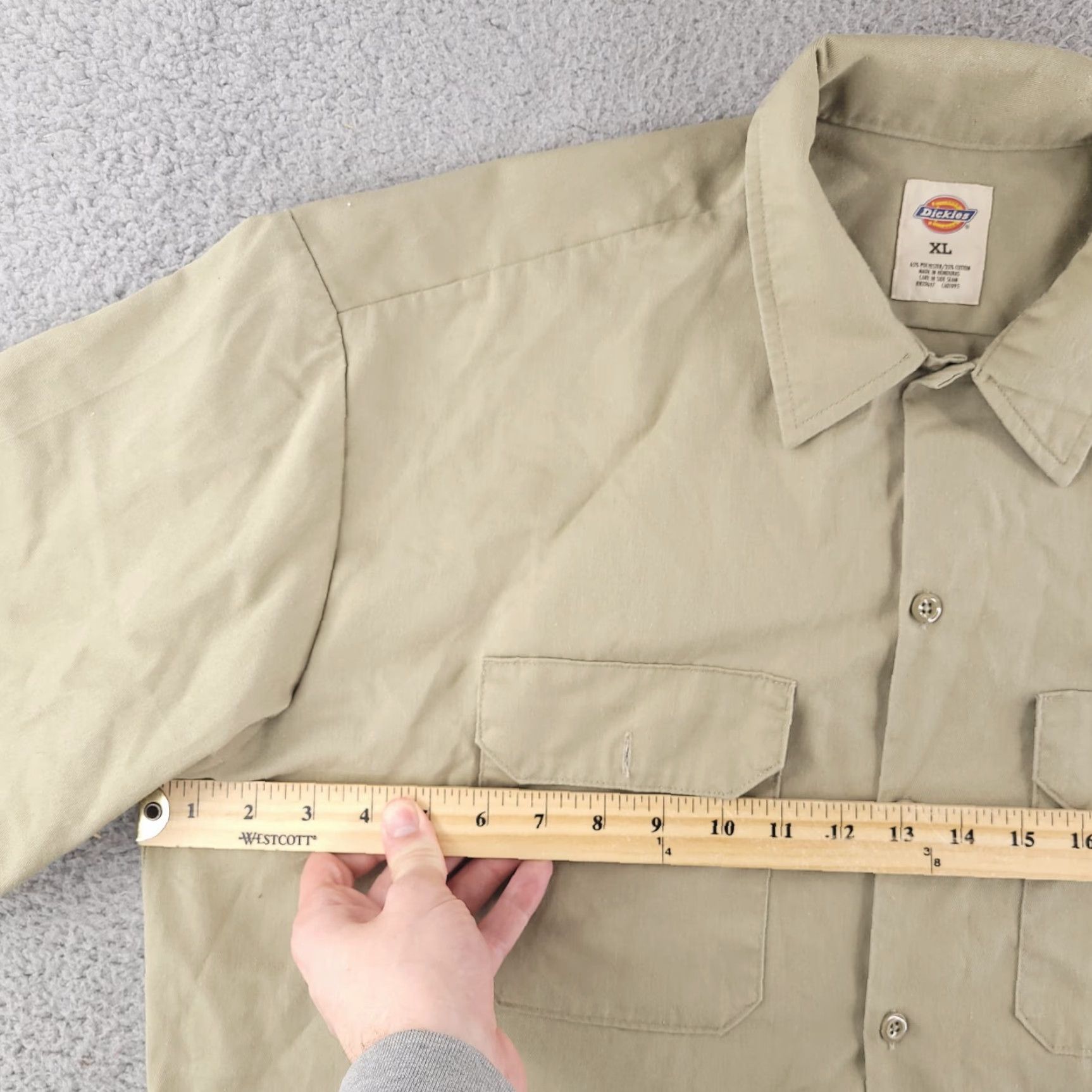 Dickies Dickies Shirt Mens XL Button-Up Short Sleeve Brown Solid Work Baggy Fit Great Wolf Lodge Size US XL / EU 56 / 4 - 6 Thumbnail