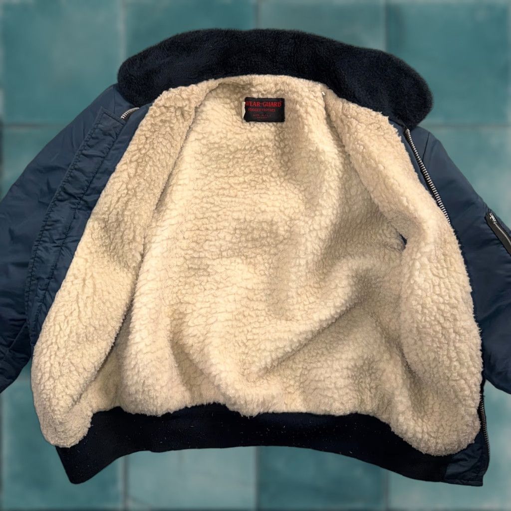 Vintage Vintage Wear-Guard Jacket Mens M Blue Bomber Faux Fur Collar Sherpa USA 80s Size US M / EU 48-50 / 2 - 1 Thumbnail