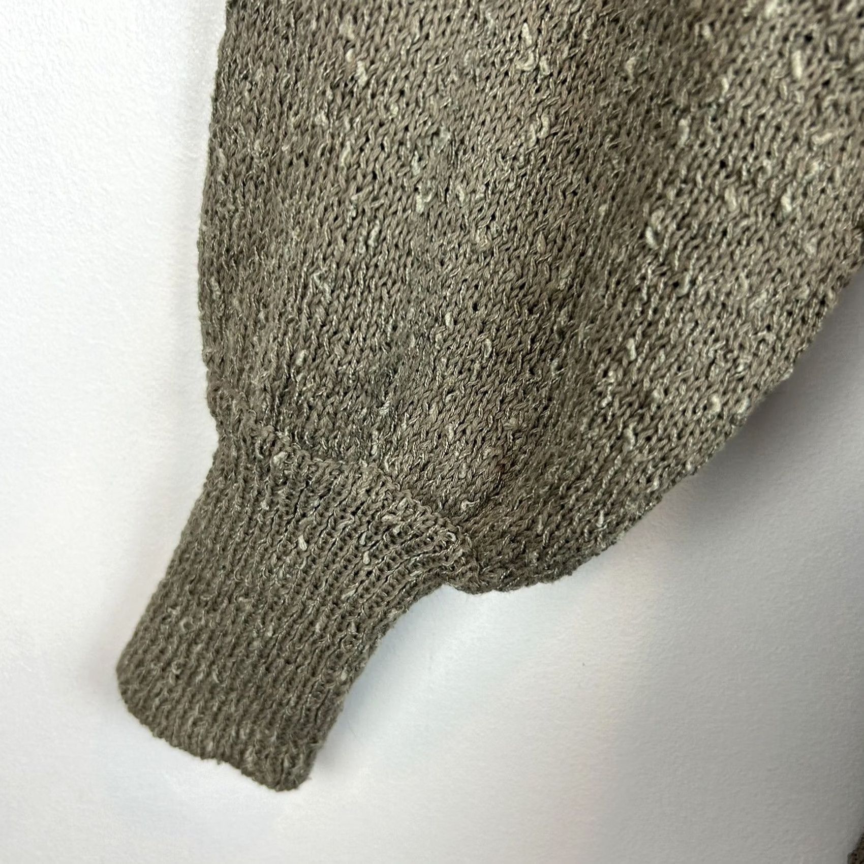 Vintage Sage Womens Small Sweater Oversized Half Button Textured Minimalist Capsule Size S / US 4 / IT 40 - 4 Thumbnail