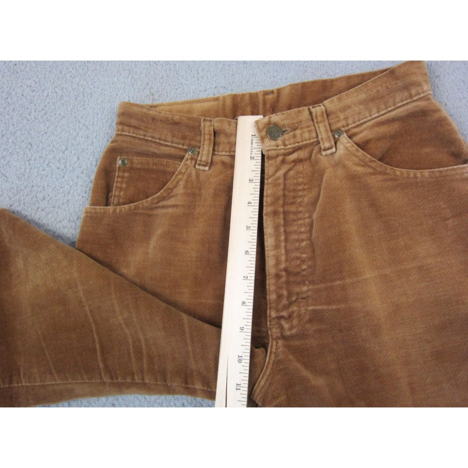 Lee Vintage Lee Pants 26x33 Brown Straight Corduroy Talon Zip Made in USA 70s Womens Size 26" / US 2 / IT 38 - 6 Thumbnail