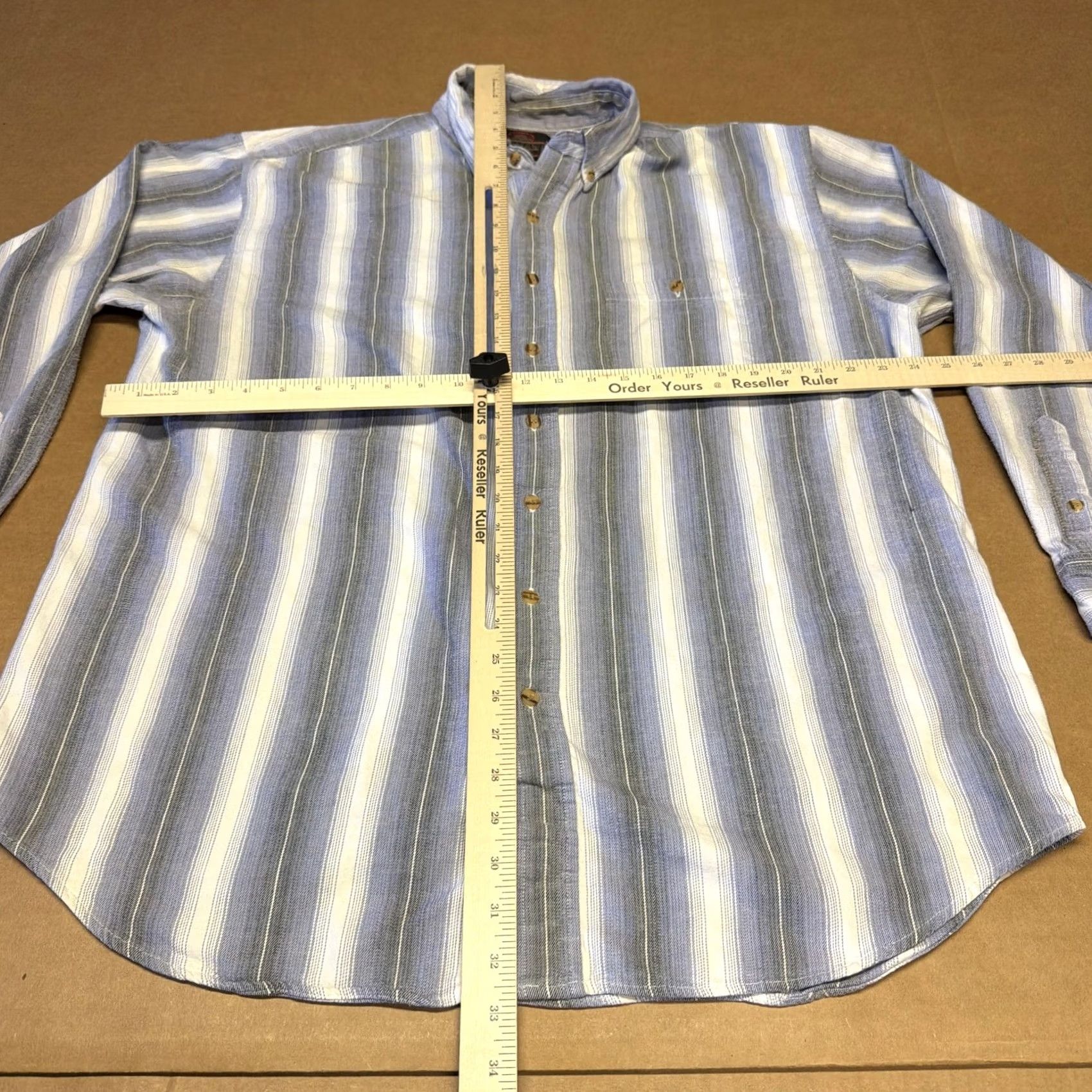 Vintage VINTAGE Greatland Apparel Shirt Mens XLT Blue Striped Flannel Button Down Long Sleeve Size US XL / EU 56 / 4 - 7 Thumbnail