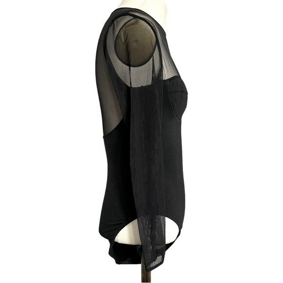 Vintage Vintage Black Sheer Long Sleeve Underwire Bodysuit - 32/XS Size XS / US 0-2 / IT 36-38 - 7 Thumbnail