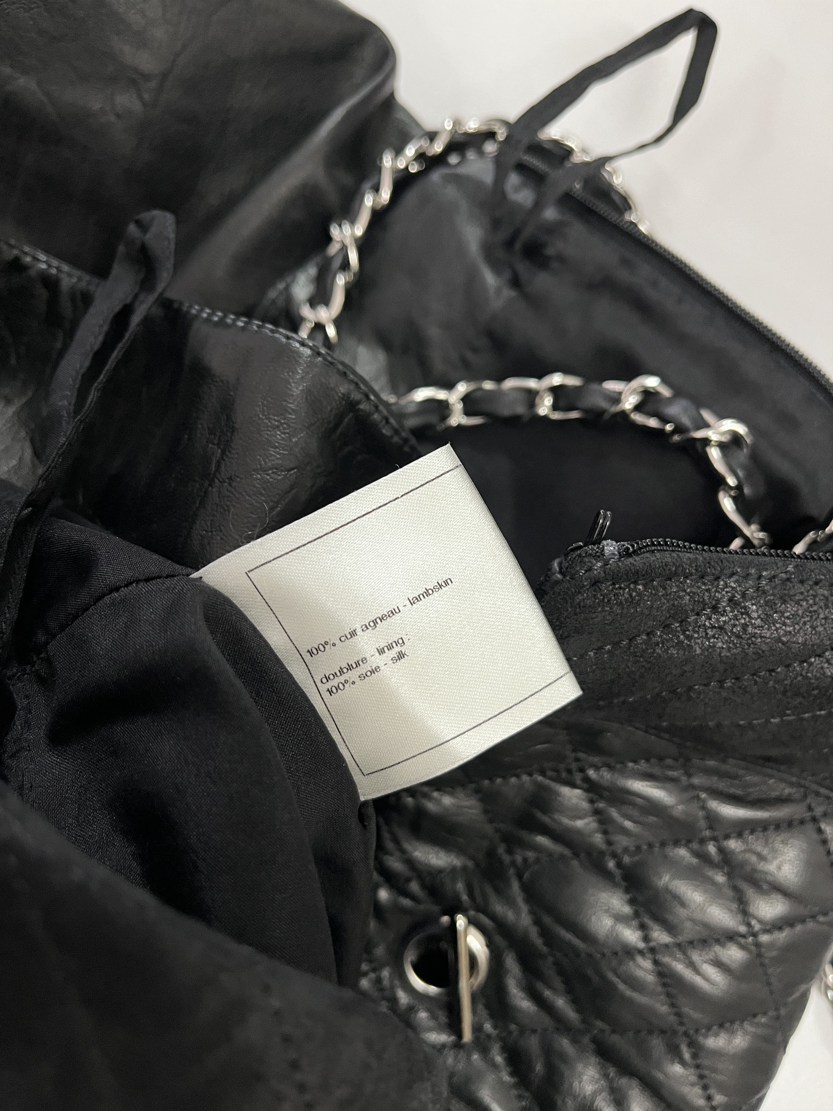 Chanel Chanel Black Quilted Lambskin Skirt With Chain Suspenders Size 26" / US 2 / IT 38 - 9 Thumbnail