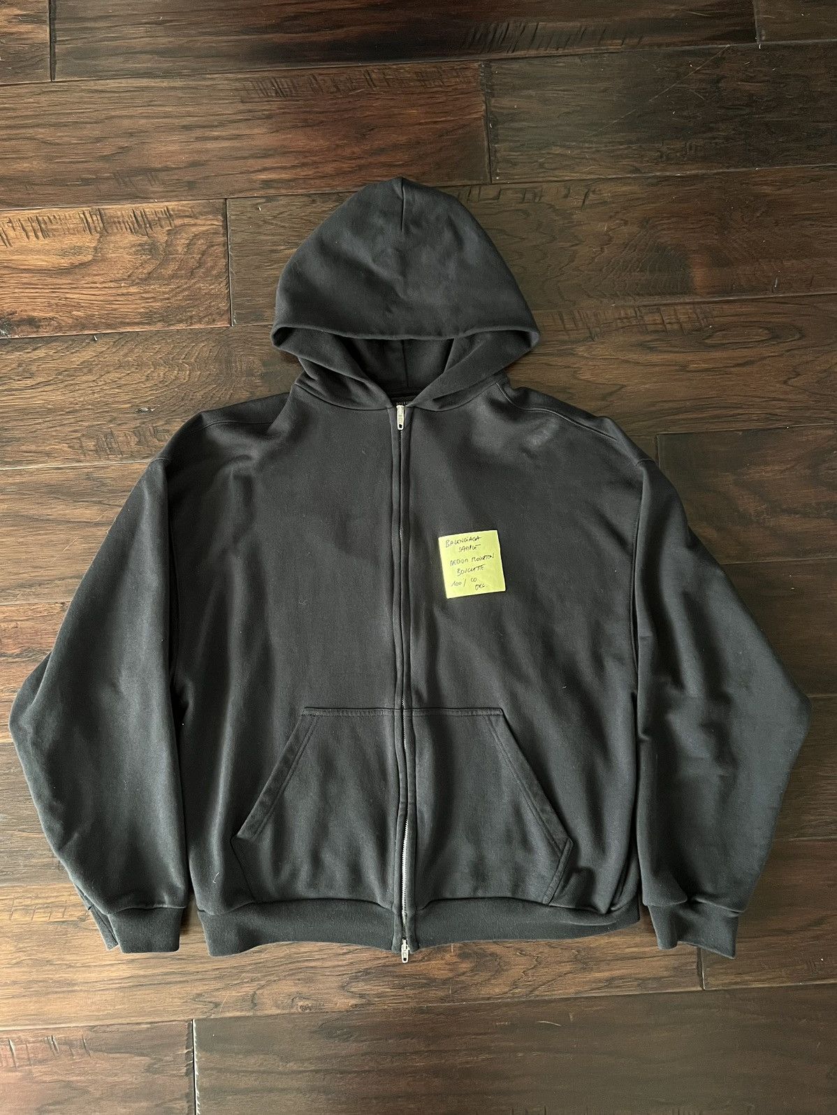 image of Balenciaga Sticky-Note Zip-Up in Black, Men's (Size Small)