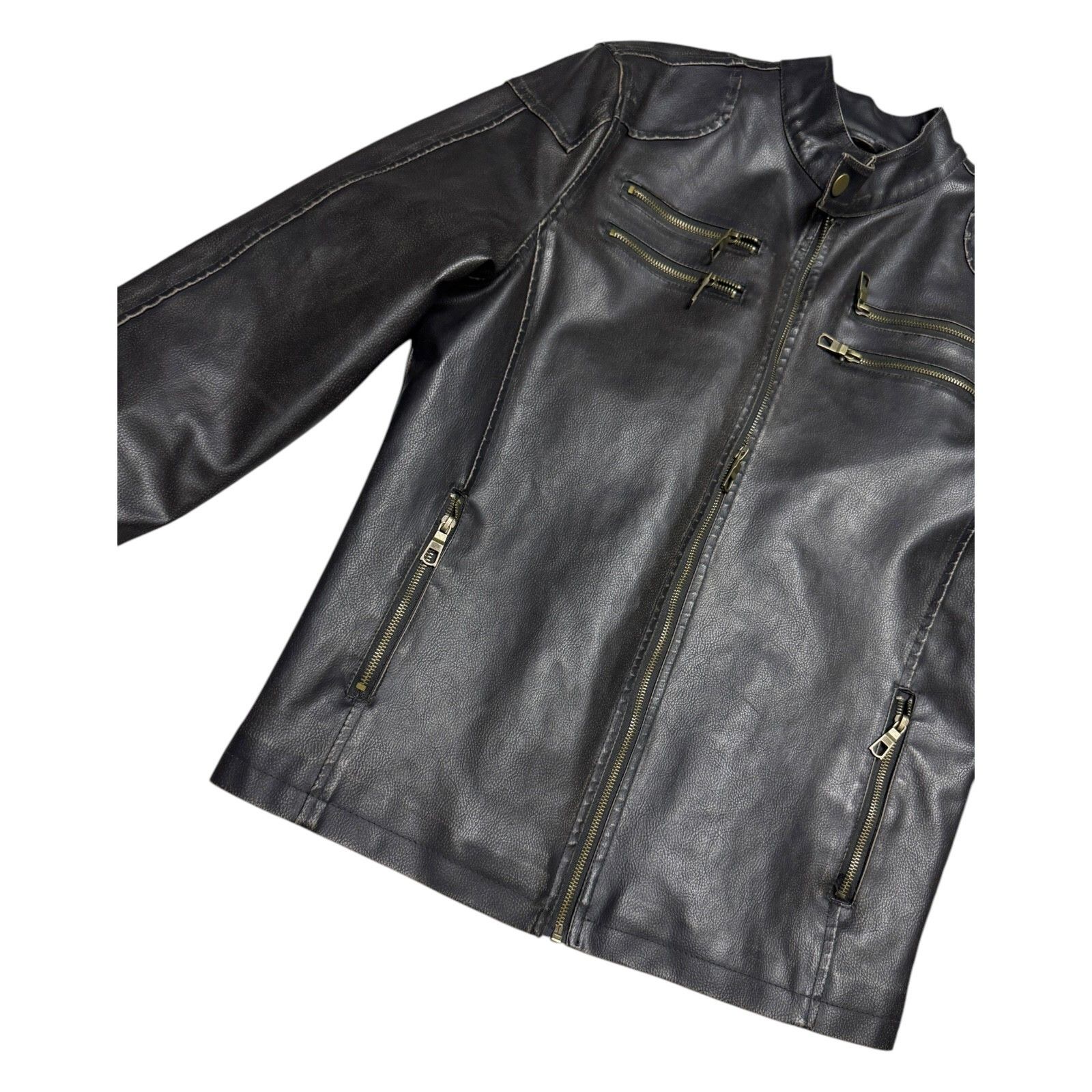 American Rag AMERICAN RAG FAUX LEATHER Motorcycle Bomber Jacket Large Size US L / EU 52-54 / 3 - 3 Thumbnail