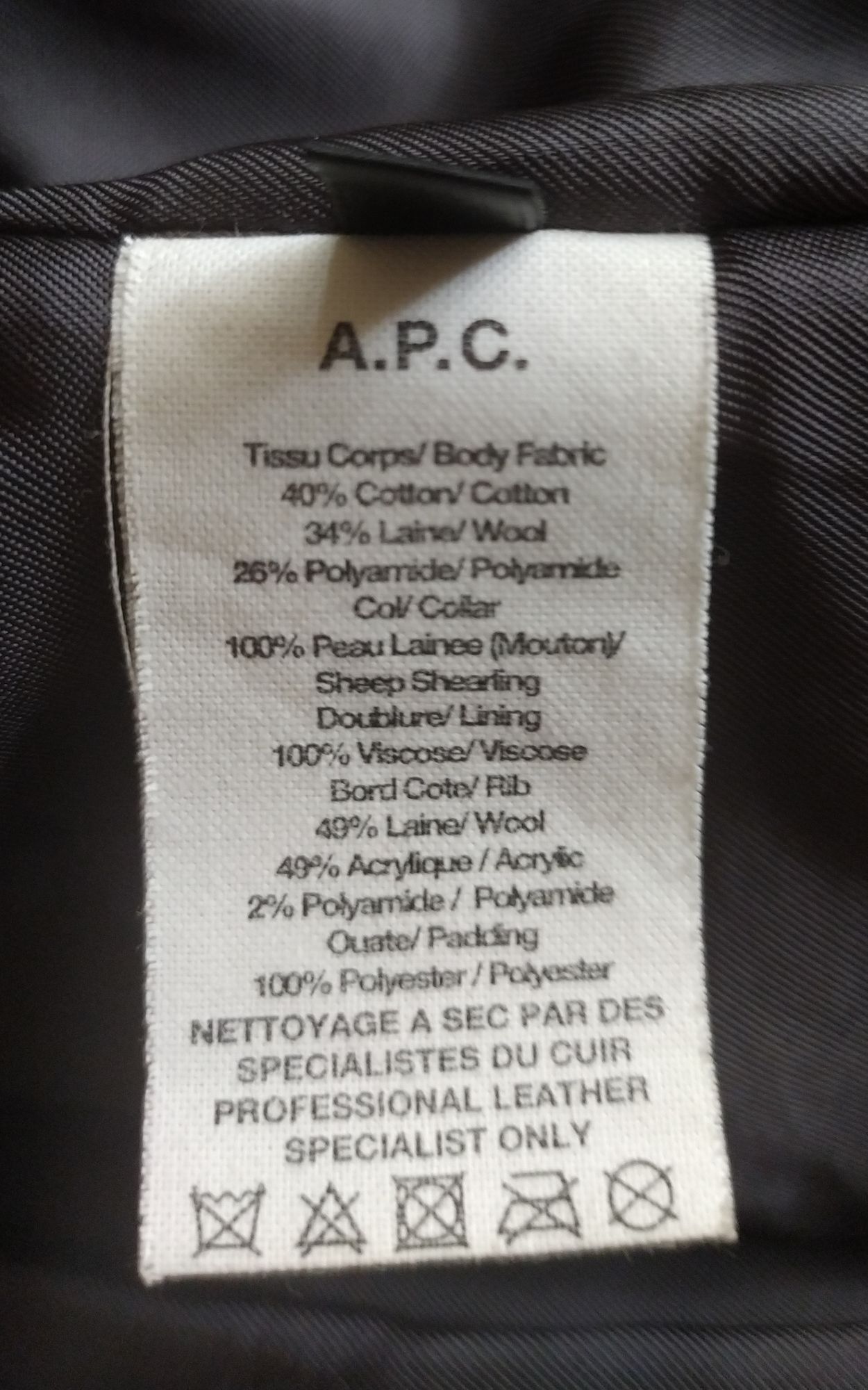 A.P.C. × Louis W. Louis W. x APC jacket with shearling collar Size US XS / EU 42 / 0 - 9 Thumbnail