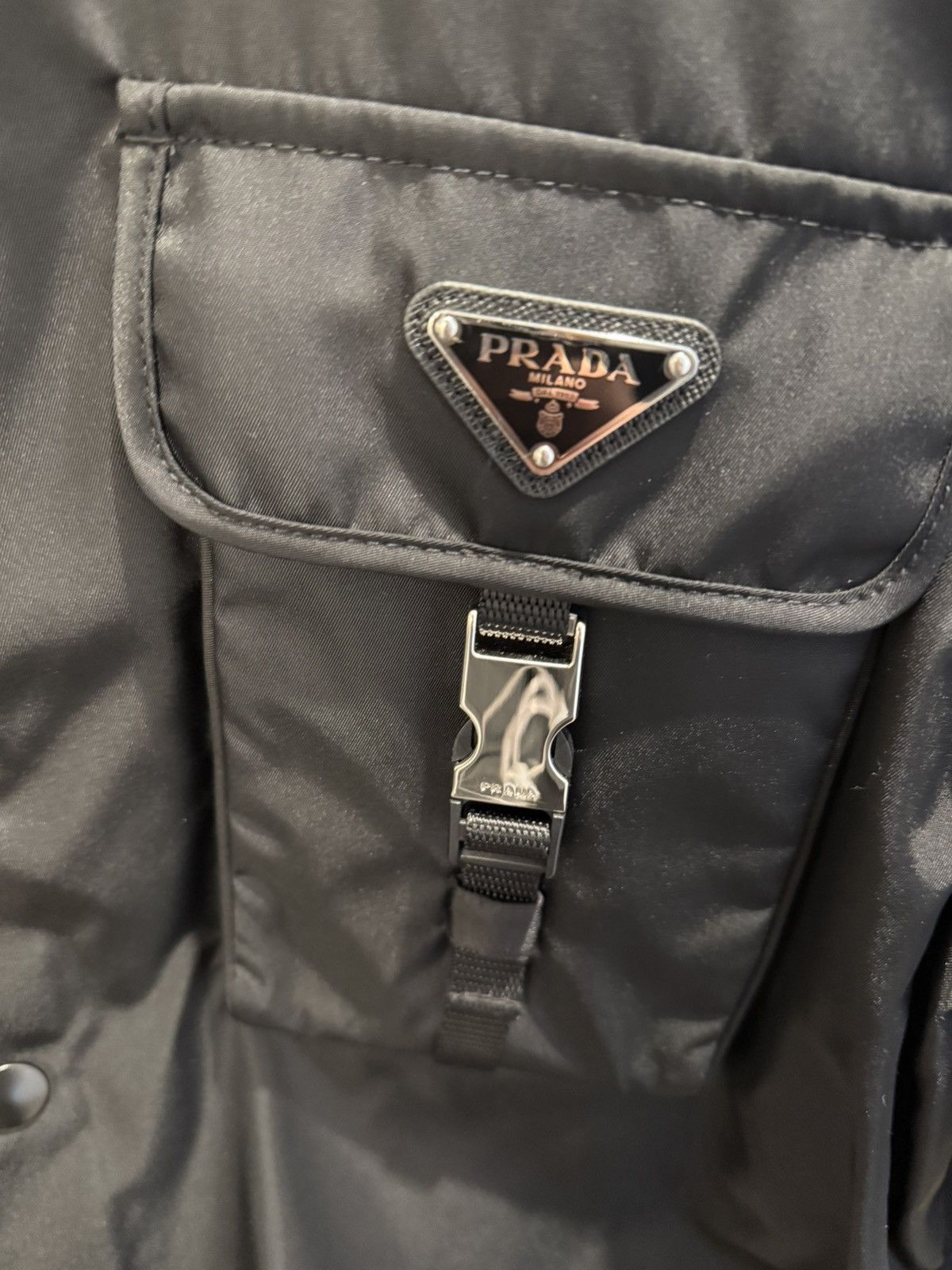 Prada Prada black nylon buckle button up shirt size L Size US L / EU 52-54 / 3 - 4 Thumbnail