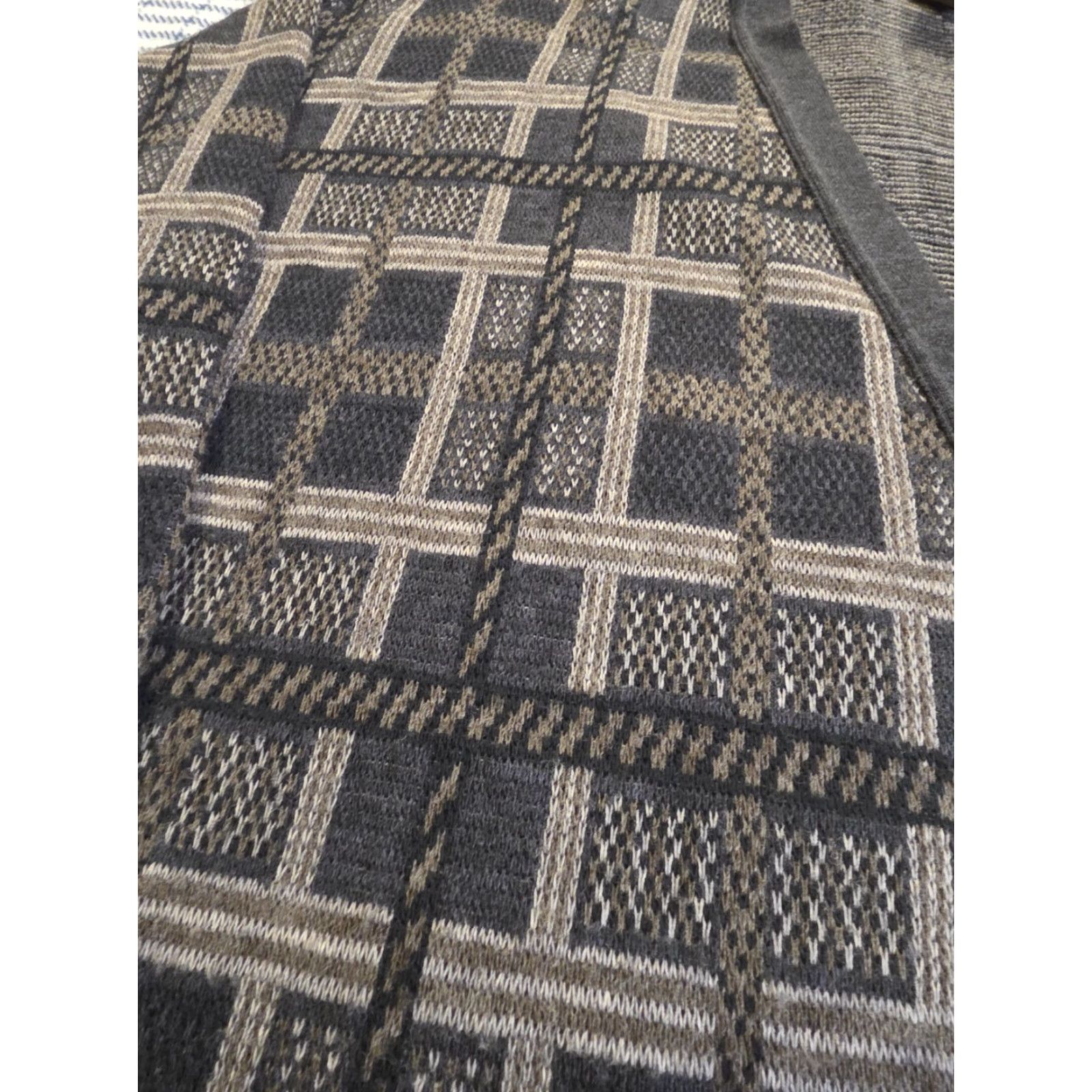 Murano VINTAGE Murano Cardigan Sweater Mens Large Brown Wool Blend Geometric 90s Retro Dad Size L Italy Cardigan Mens Size US L / EU 52-54 / 3 - 3 Thumbnail