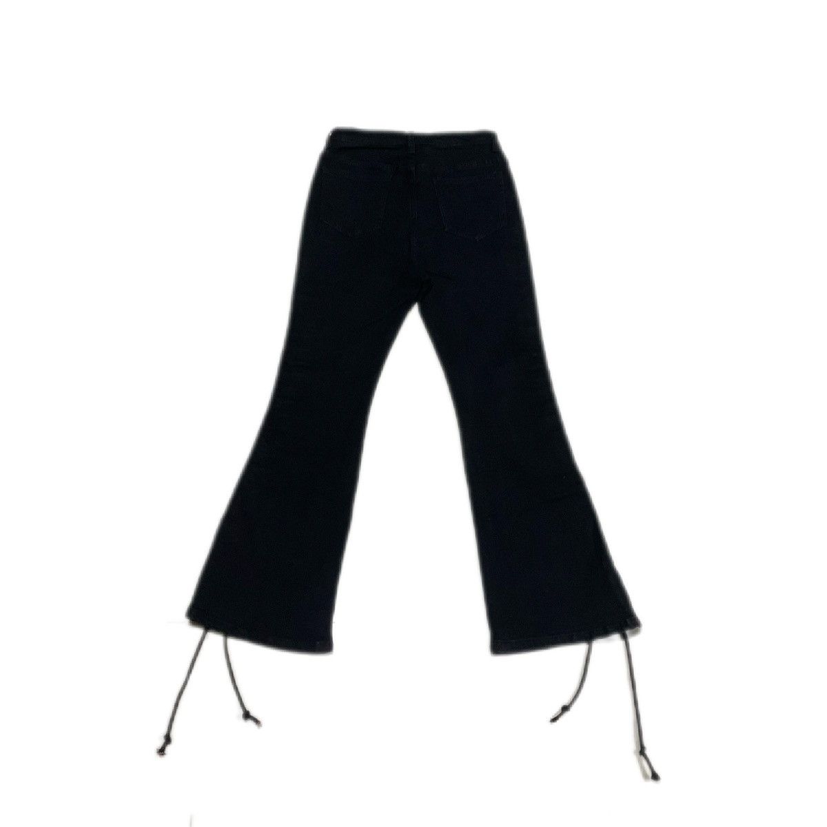 If Six Was Nine × Japanese Brand × Le Grande Bleu (L.G.B.) 🔥Sick Y2K Shaggie Bondage Laces Up Flared Denim Black Size US 26 / EU 42 - 6 Thumbnail