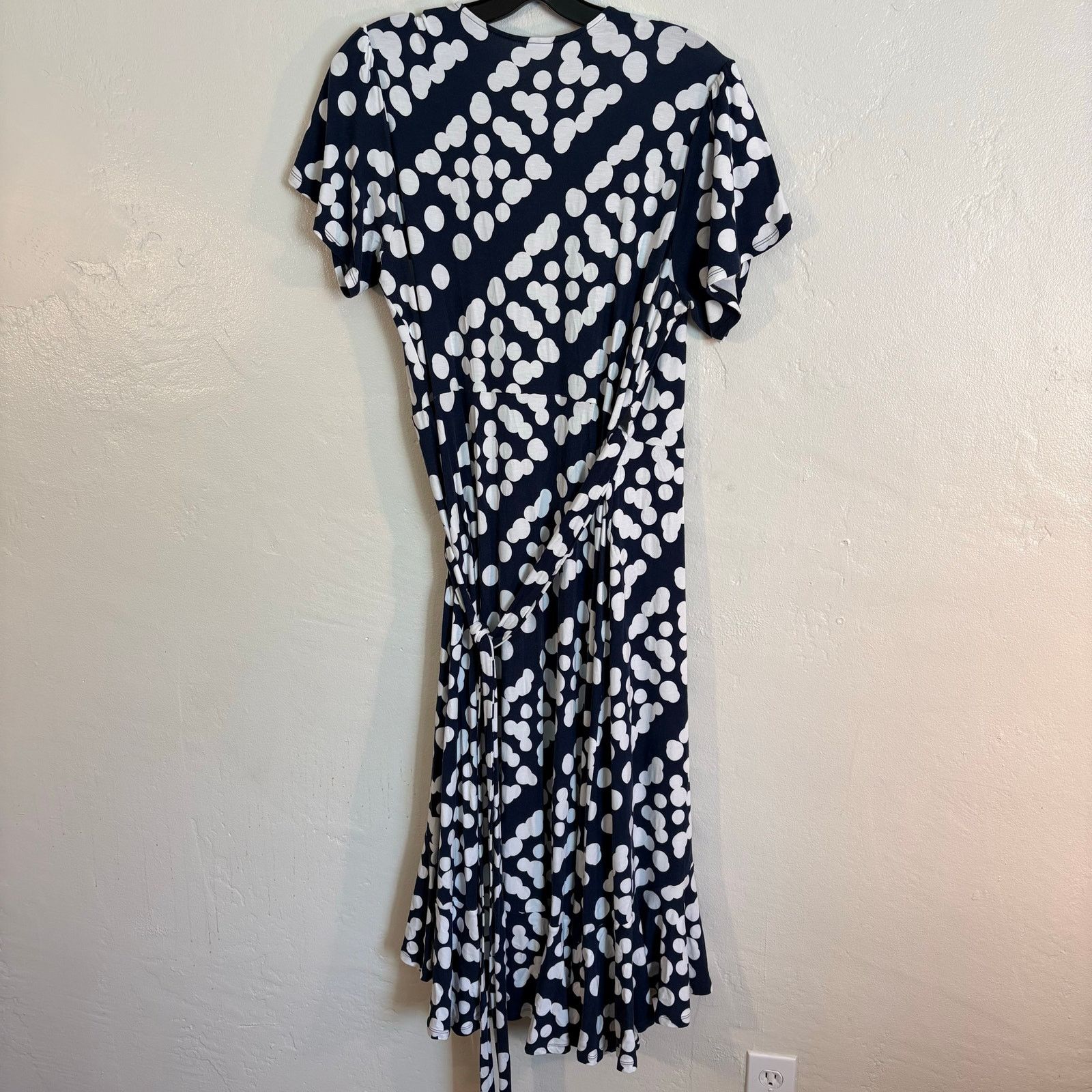Other CAbi Casual Midi Dress Wrap Tie Neck Blue Polka Dot Size L / US 10 / IT 46 - 4 Thumbnail