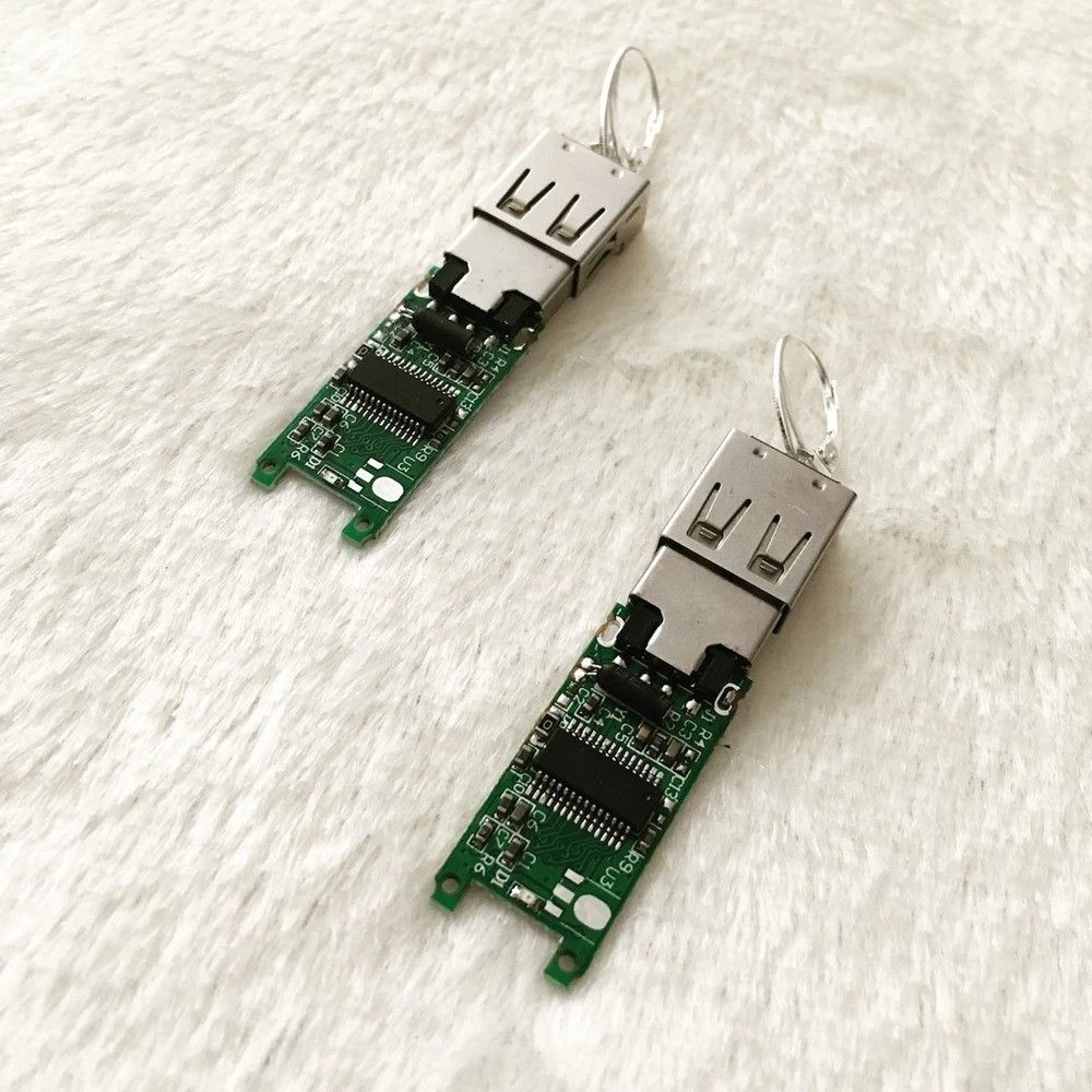 Jewelry Y2K Cyberpunk USB Earrings Size ONE SIZE - 2 Thumbnail
