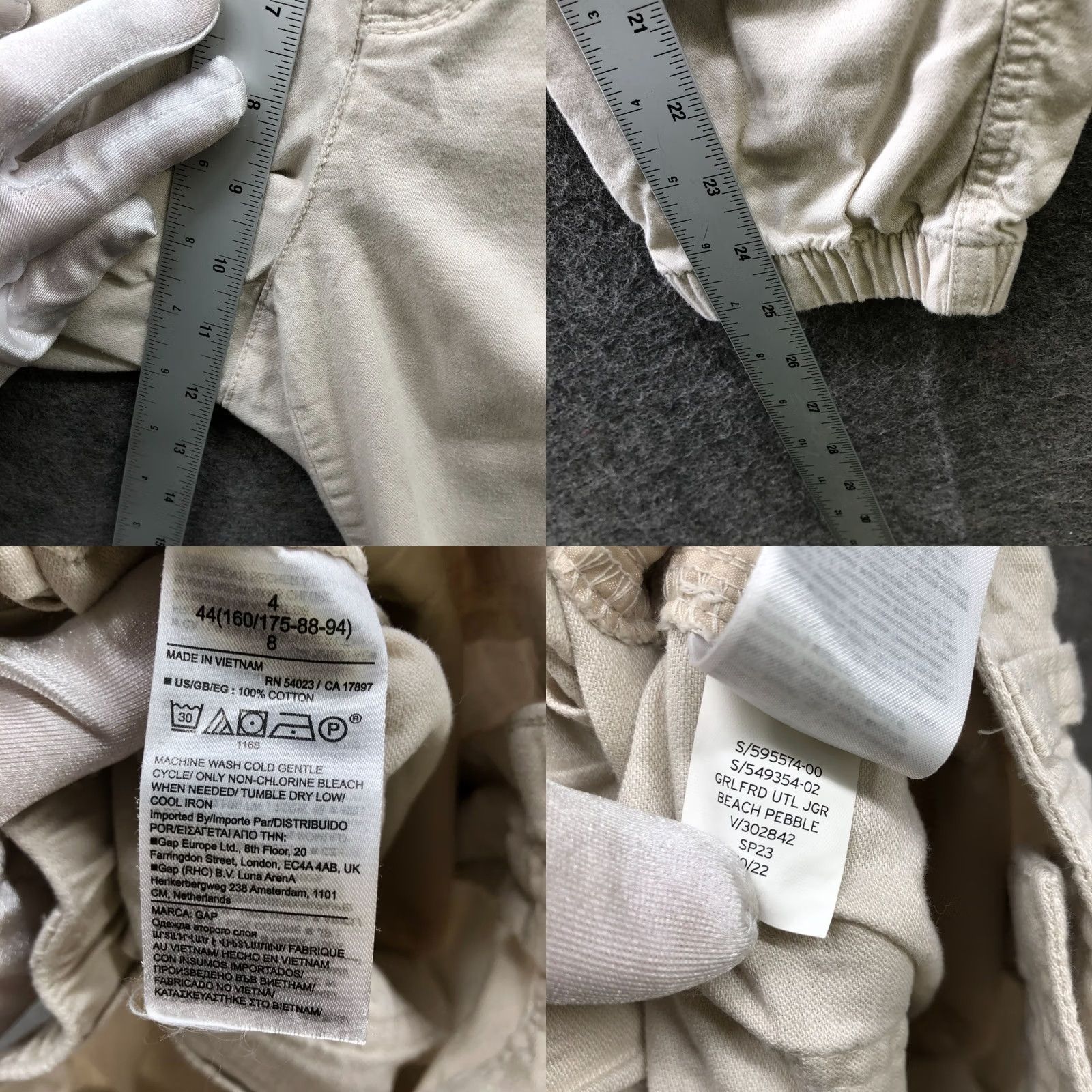 Gap VINTAGE? No. Gap Twill Utility Girlfriend Jogger Pants Womens 4 Beige Cotton Mid Rise Pants Mens? Size 27" / US 4 / IT 40 - 8 Thumbnail