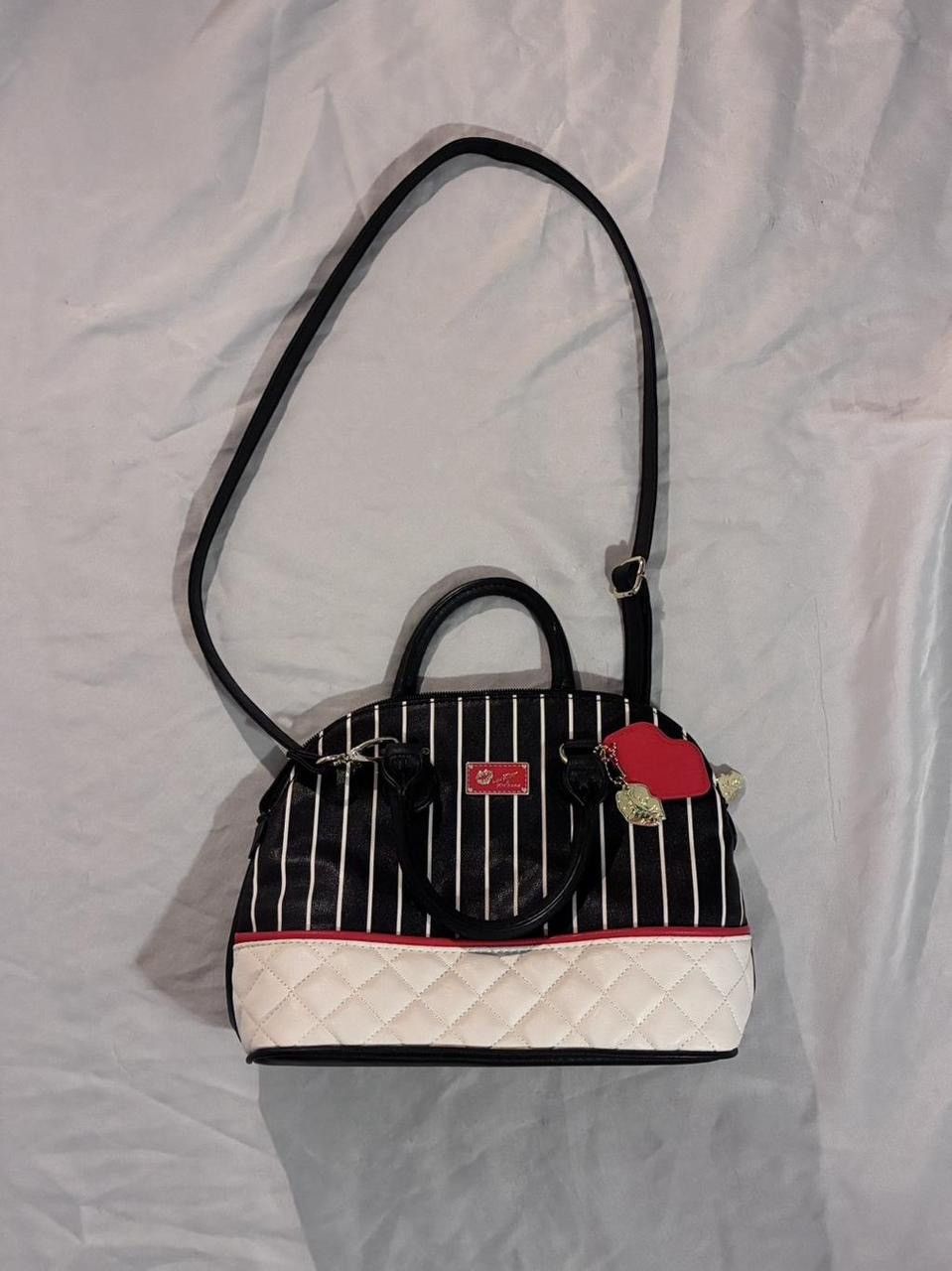 Betsey Johnson Luv Betsey Johnson Striped & Quilted Dome Satchel Handbag Size ONE SIZE - 2 Thumbnail