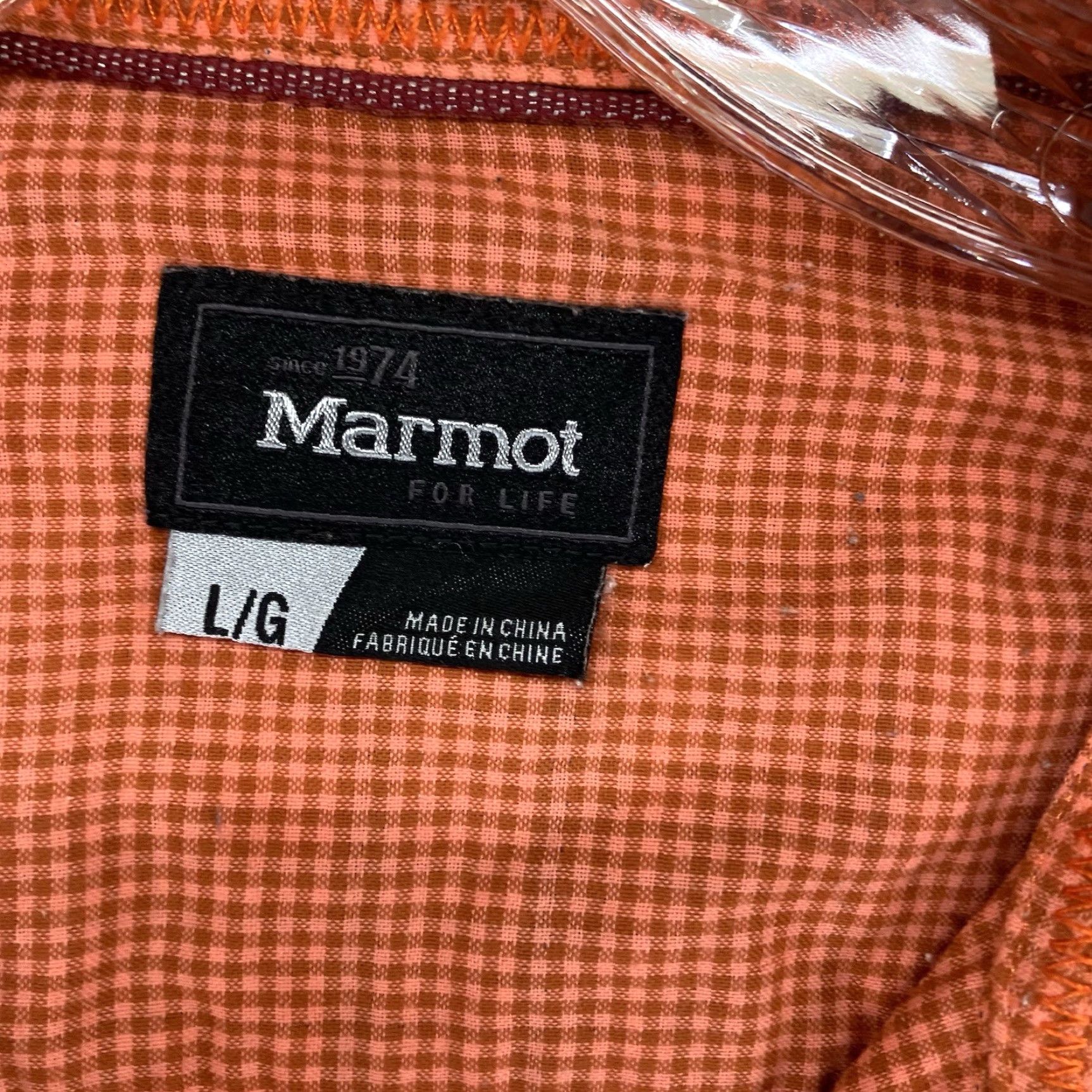Marmot Marmot Top Women's L Orange Plaid Long Sleeve Outdoors Casual Size L / US 10 / IT 46 - 3 Thumbnail