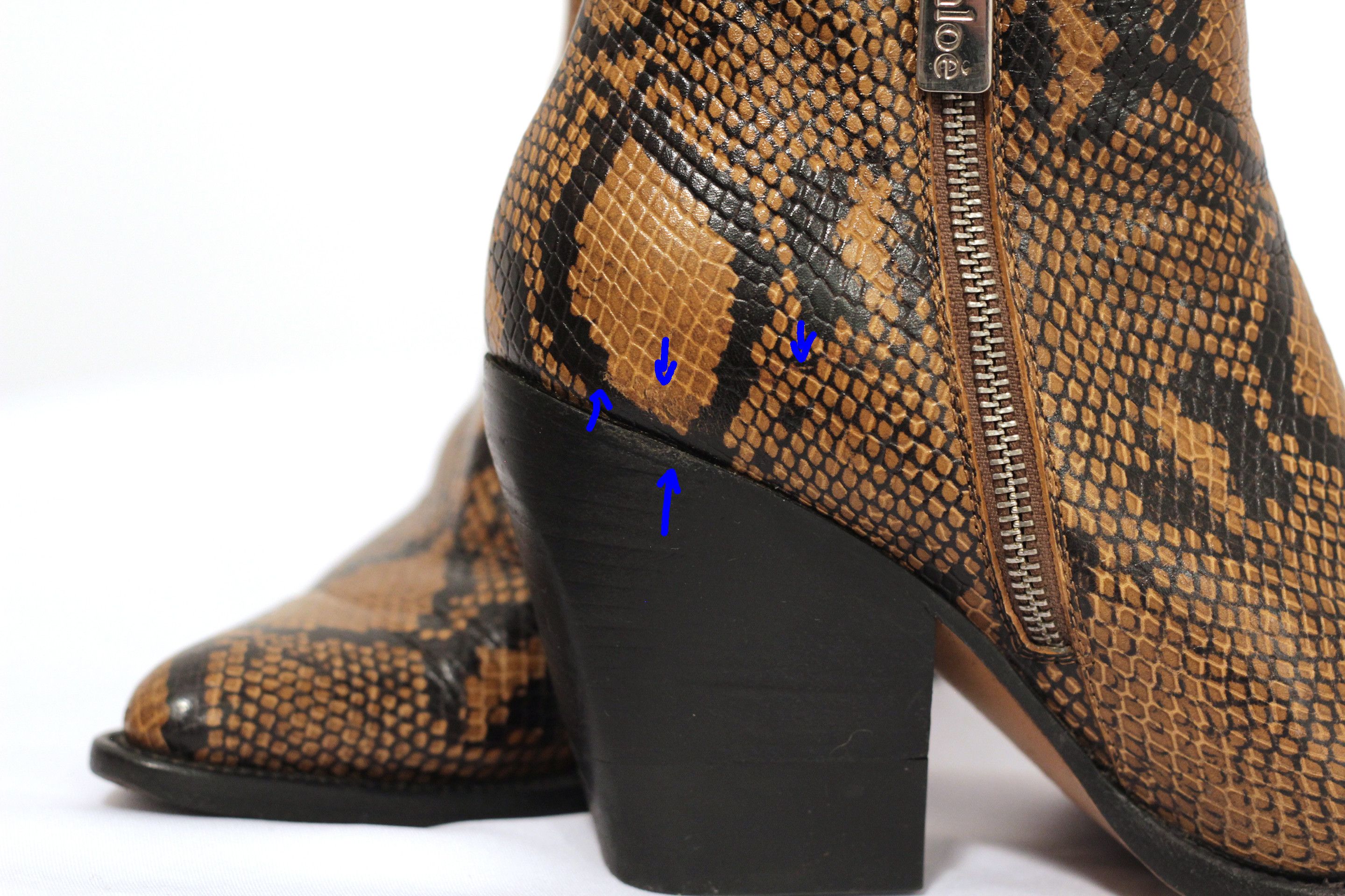 Chloe Chloé Rylee leather cowboy boots brownblack snakeskin EU39.5 Size US 8.5 / IT 38.5 - 7 Thumbnail