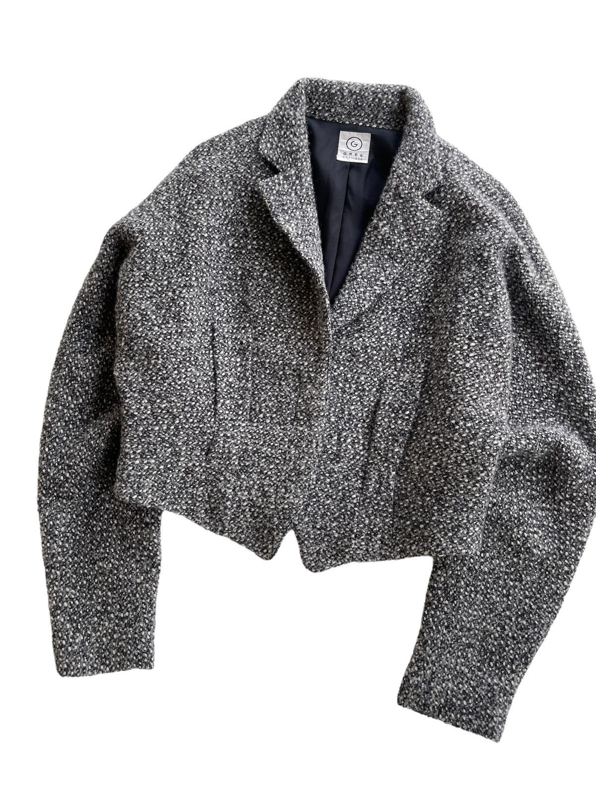 Japanese Brand Gres Wool Cropped Batwing Jacket France Size M / US 6-8 / IT 42-44 - 2 Thumbnail