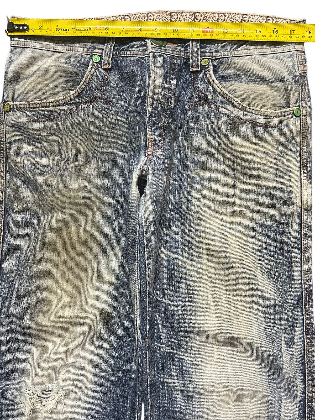 Edwin Vintage Edwin 503 Mud Wash Faded Distress Baggy Jeans Size US 34 / EU 50 - 12 Thumbnail