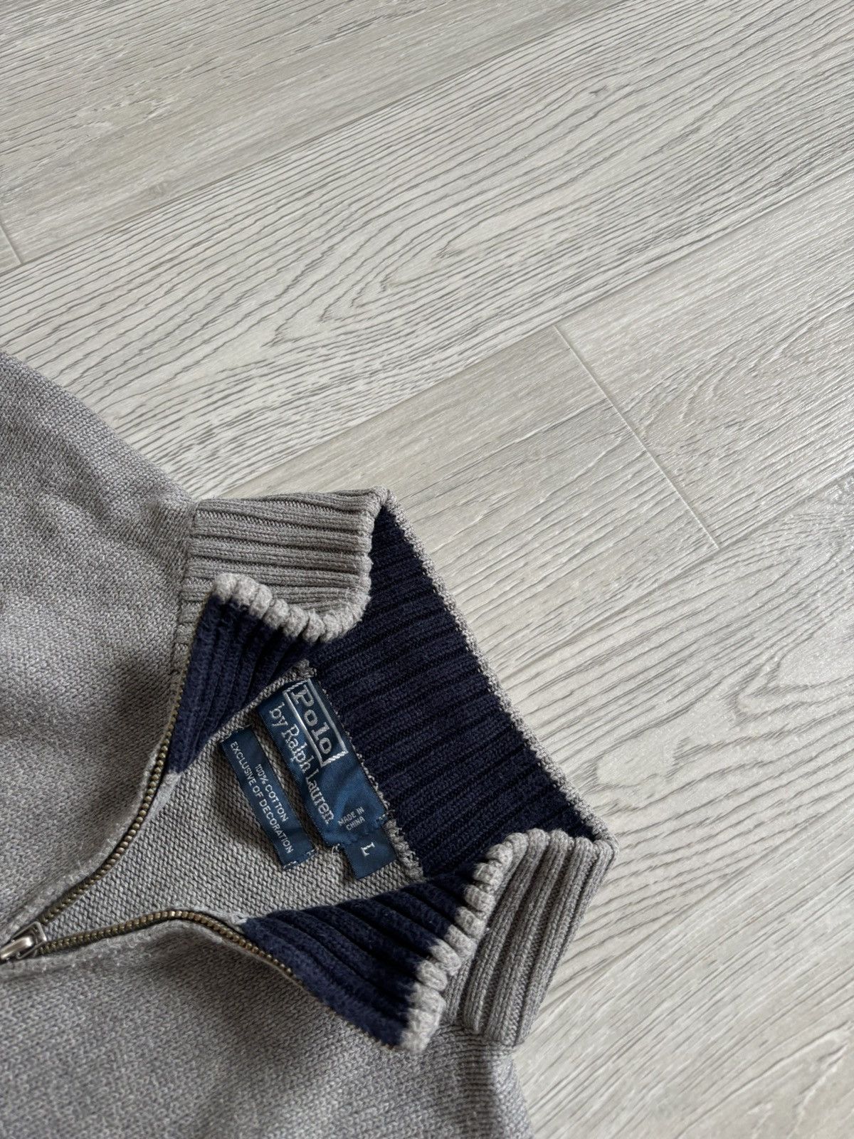Polo Ralph Lauren × RRL Ralph Lauren × Vintage 90s Polo Ralph Lauren 1/3 Zip Sweater Size US L / EU 52-54 / 3 - 3 Thumbnail