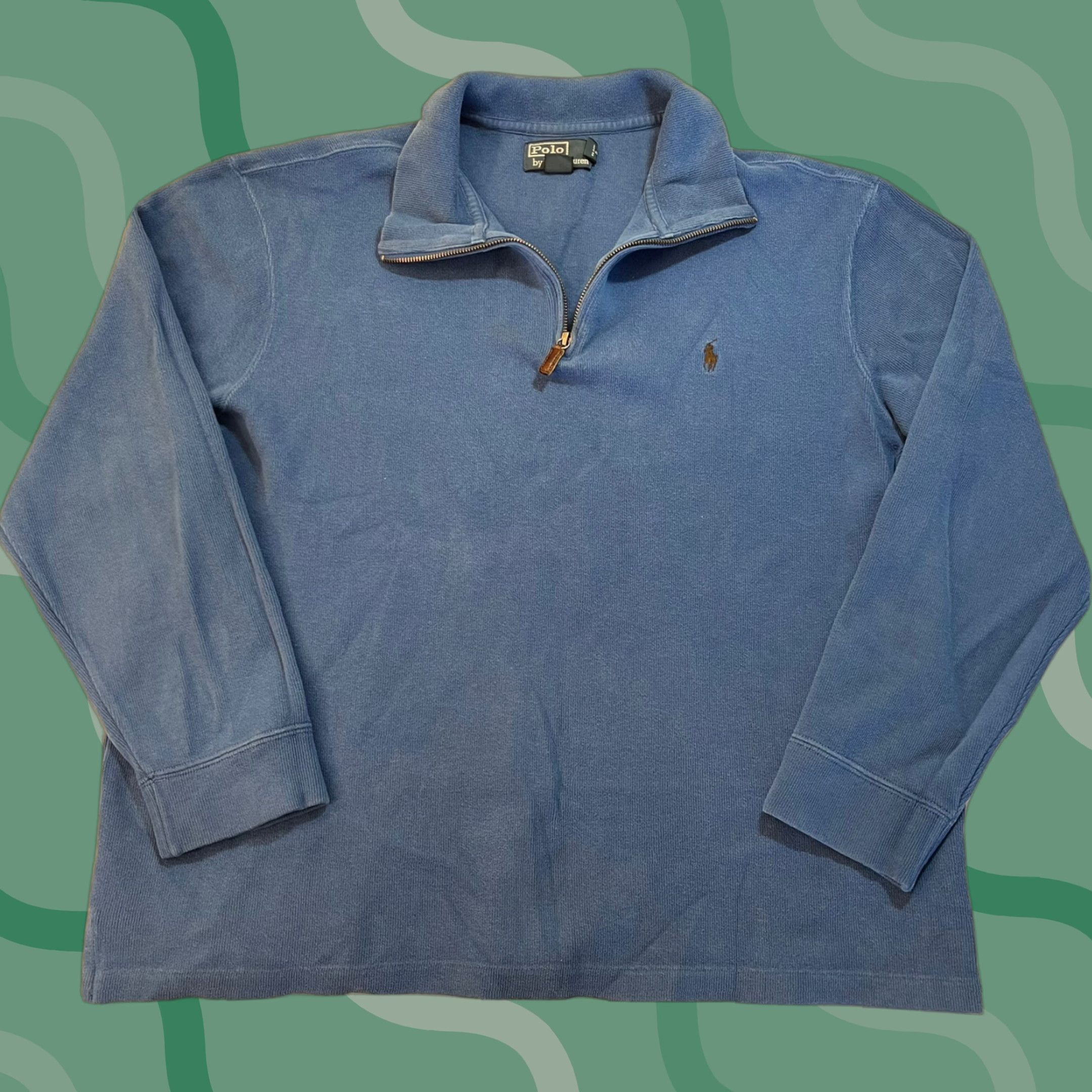 Polo Ralph Lauren VINTAGE Polo Ralph Lauren Mens 1/4 Zip Pullover Sweater XXL Golf Sweatshirt Light Blue Size US XXL / EU 58 / 5 - 1 Thumbnail