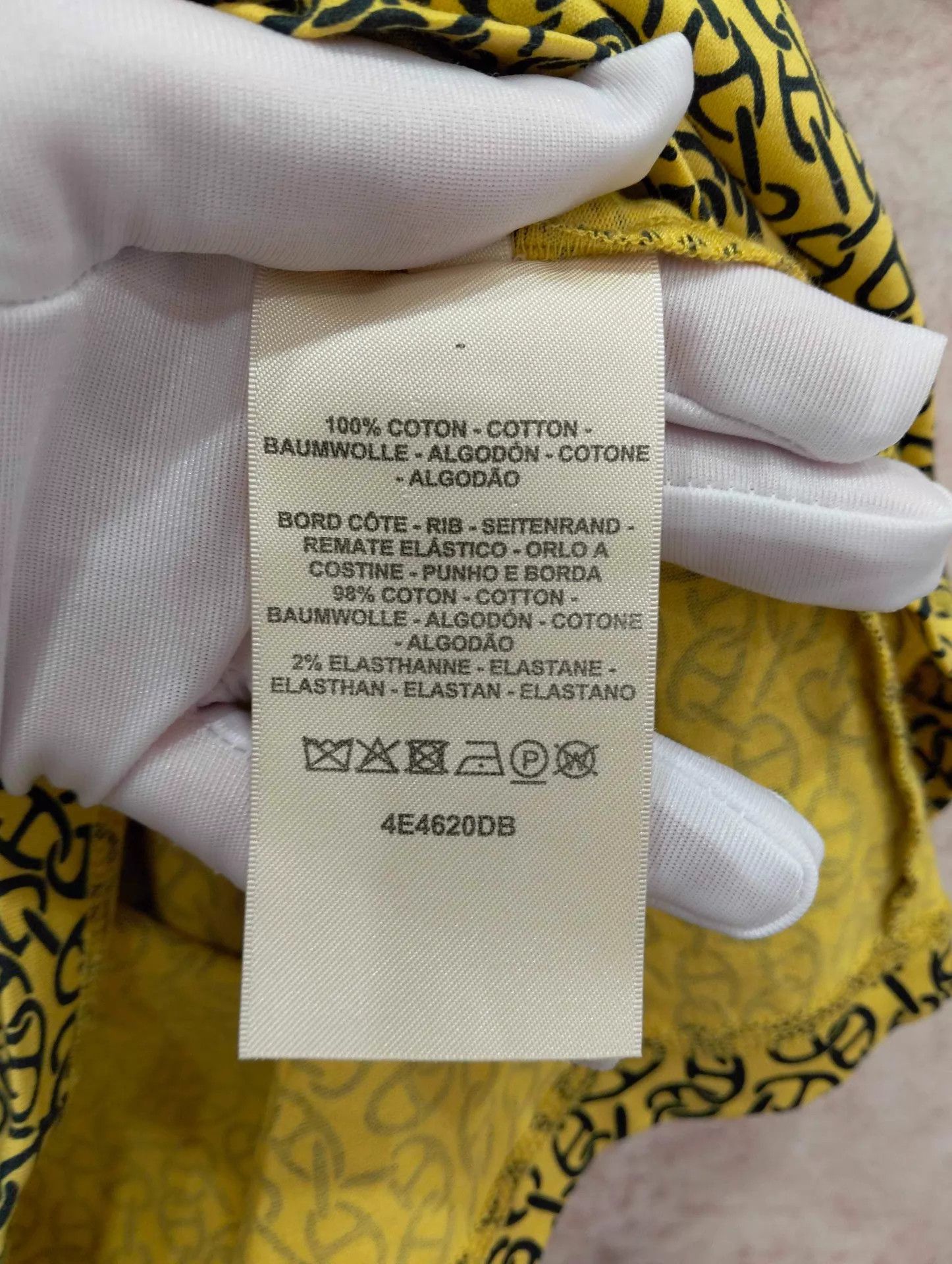 Hermes Hermes Yellow Allover Print Short-Sleeve Tee Women's 38 Size S / US 4 / IT 40 - 4 Thumbnail