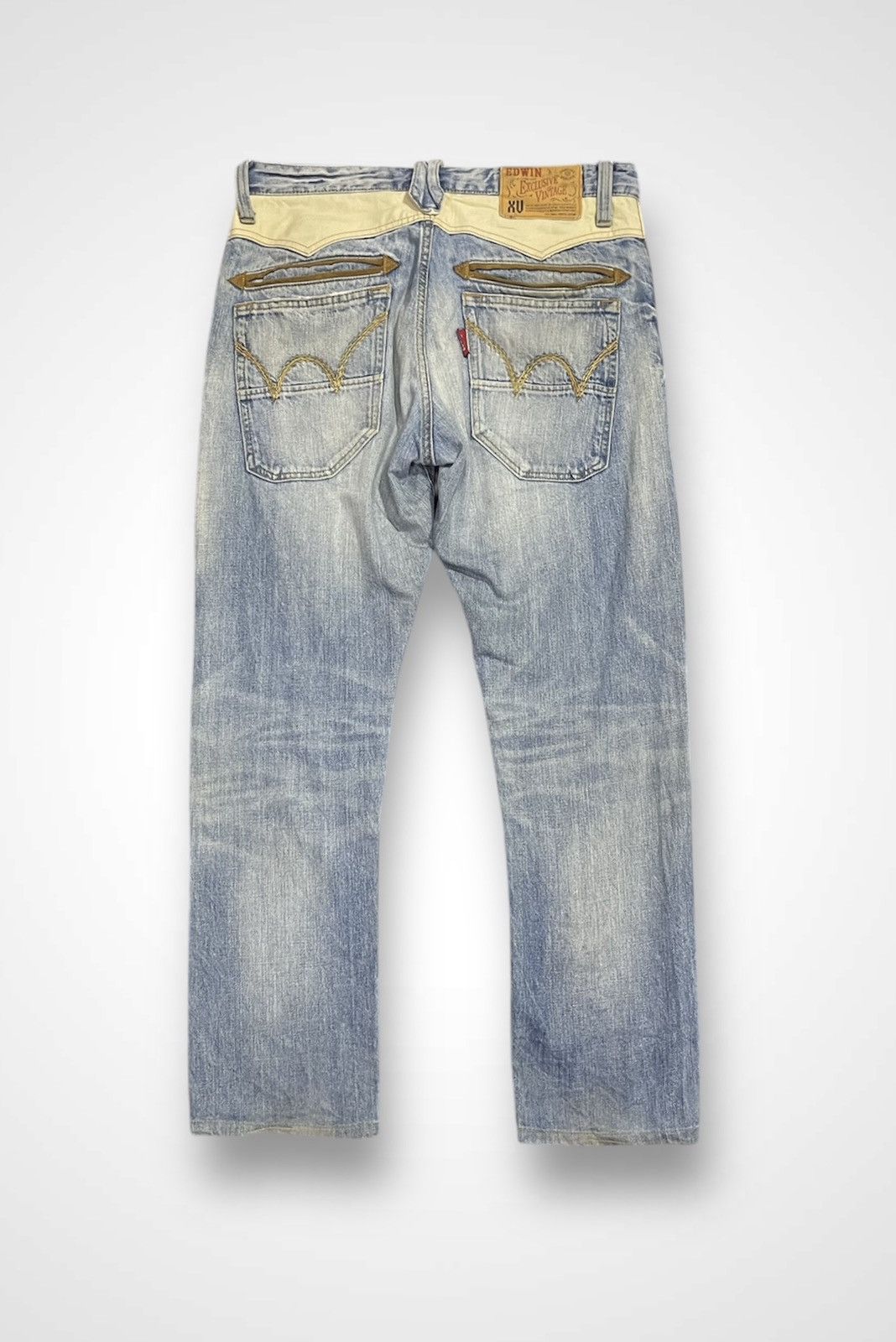 Edwin × Japanese Brand Edwin Exclusive Vintage Distressed Jeans (14) Size US 33 - 2 Thumbnail