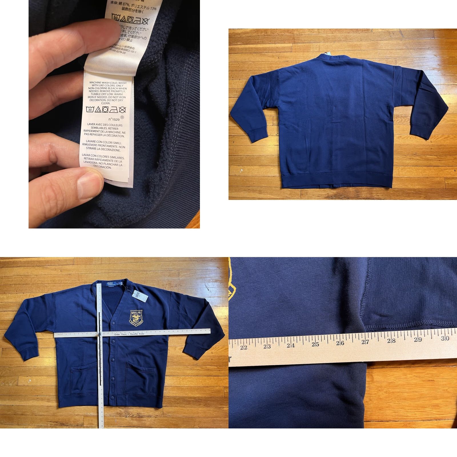 Polo Ralph Lauren Polo Ralph Lauren Naval Air Base Cardigan Sweater Men’s XL Blue Navy Pattern Logo 90s Vintage? Size US XL / EU 56 / 4 - 8 Thumbnail