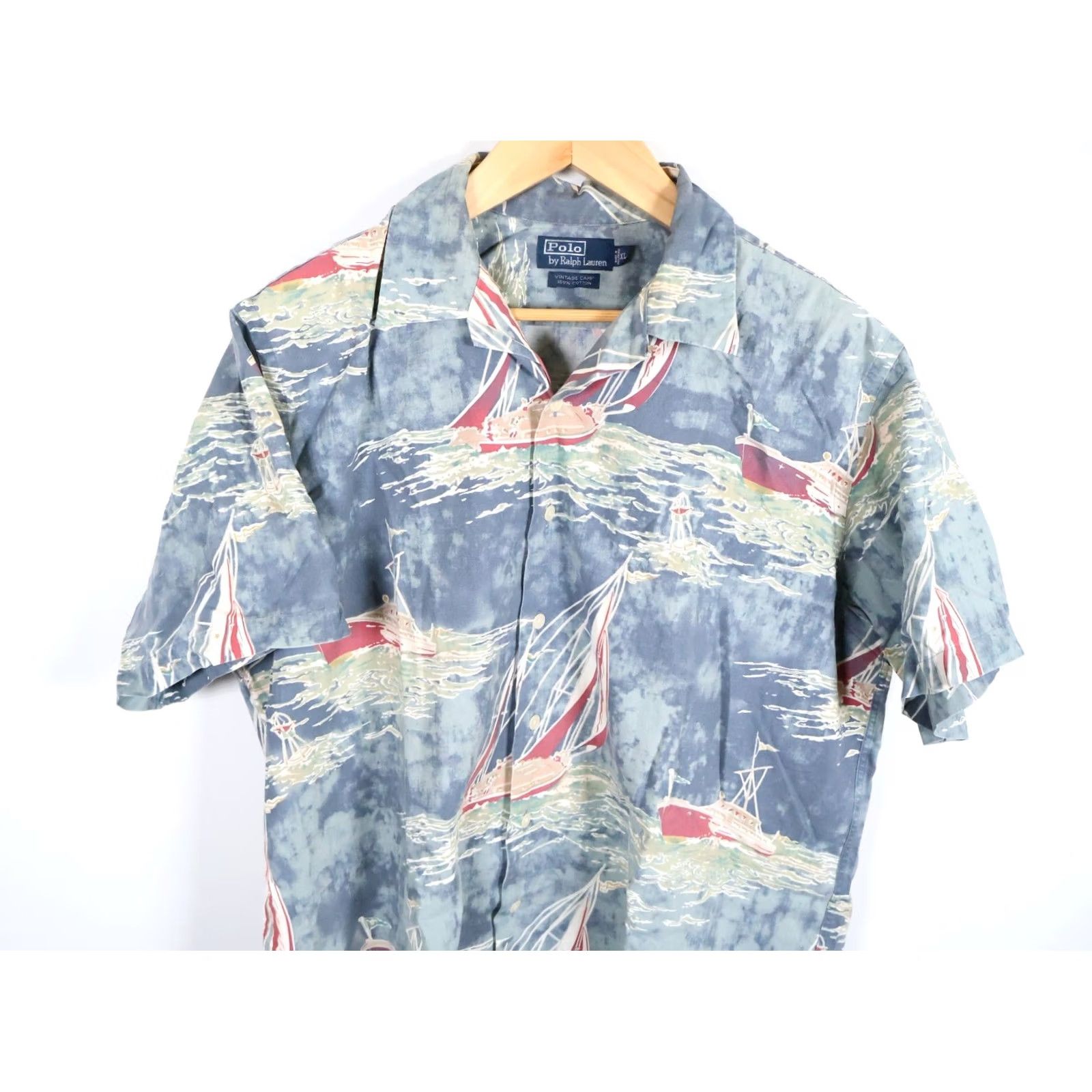 Polo Ralph Lauren Polo Ralph Lauren Shirt Mens XL Blue Gray Nautical Boat Vintage Camp Loop Collar Button-Up Size US XL / EU 56 / 4 - 4 Thumbnail