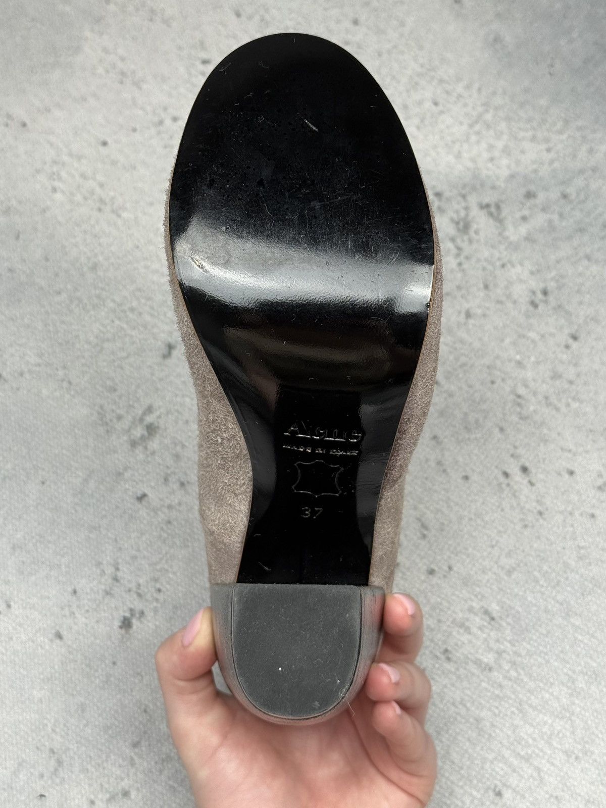 Acne Studios Vintage Acne Studios Taupe Suede Chunky Block Heel Pumps Lux Size US 7 / IT 37 - 12 Thumbnail
