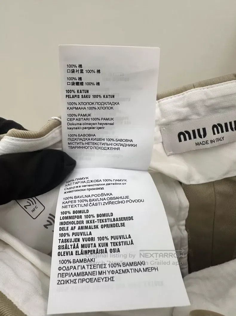 Miu Miu Miu Miu 36 Khaki cropped shorts Size 22" - 4 Thumbnail