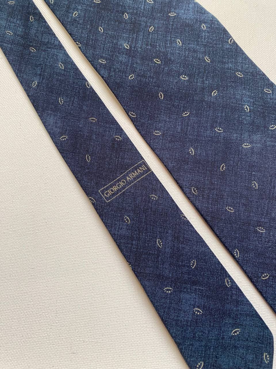 Armani Collezioni Giorgio Armani Collezioni Logo Blue Italy Silk Mens Tie Size ONE SIZE - 5 Thumbnail