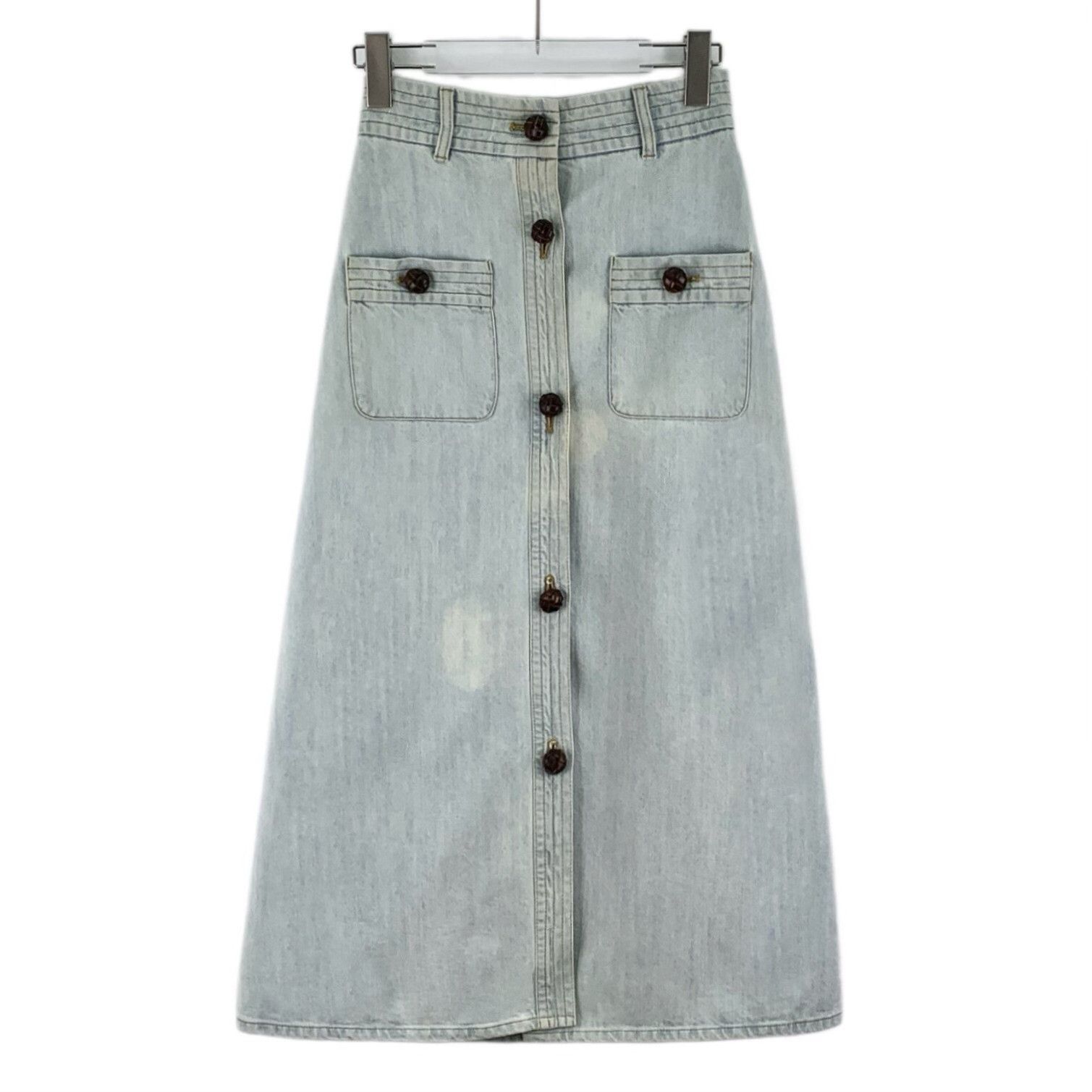 Miu Miu Miu Miu Light Blue Denim Midi Skirt Size 38" / US 16 / IT 52 - 1 Thumbnail