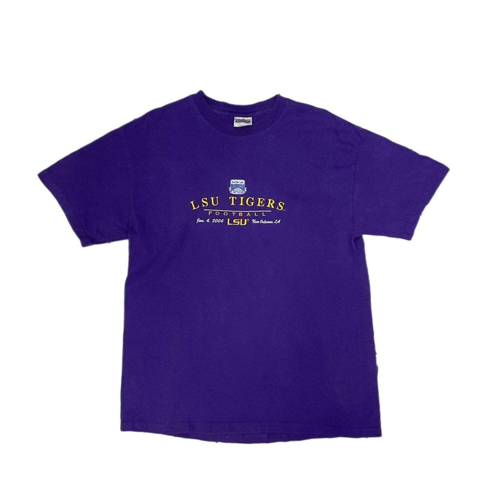 Hanes 2000s LSU Tigers Football Men’s Purple T-Shirt Size US L / EU 52-54 / 3 - 1 Thumbnail