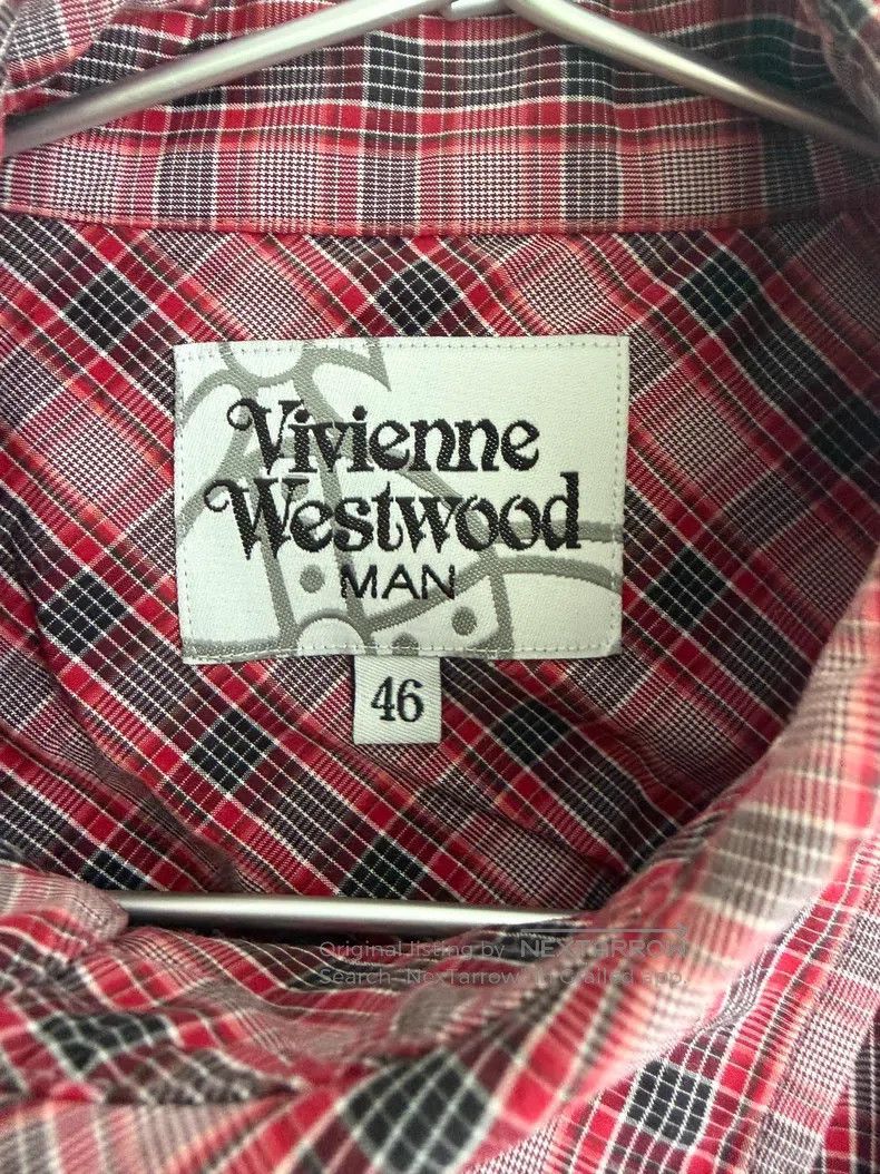 Vivienne Westwood Vivienne Westwood Asymmetric pointed collar court grid shi Size L / US 10 / IT 46 - 4 Thumbnail