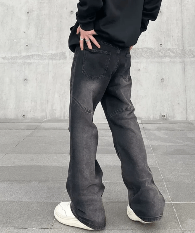 Japanese Brand Vintage Black Pleated Stacked Baggy Jeans Size US 30 / EU 46 - 2 Thumbnail